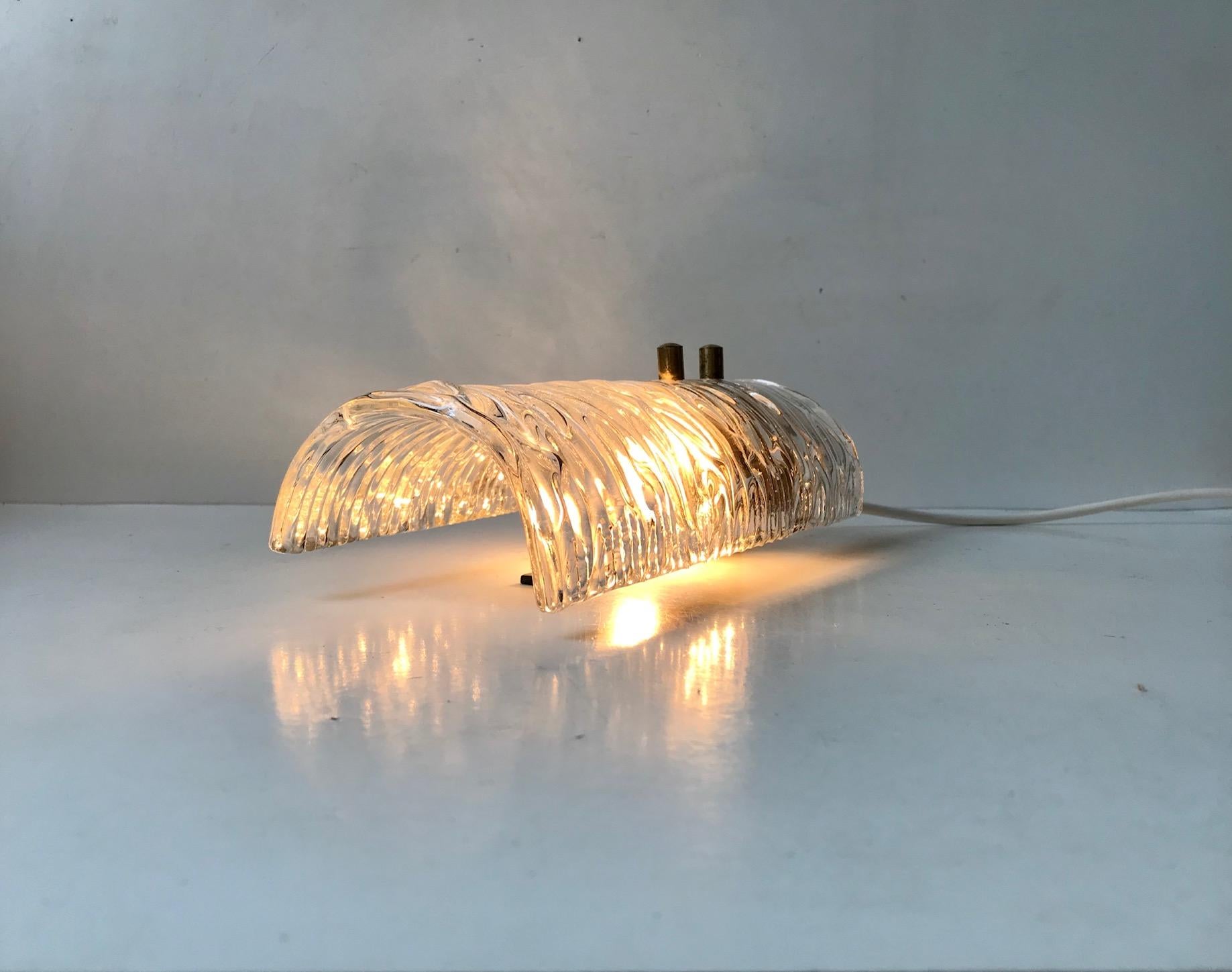 Mid-Century Modern J. T. Kalmar Ice Glass Wall Sconce, Germany 1960s For Sale