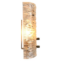 J. T. Kalmar Ice Glass Wall Sconce, Germany 1960s