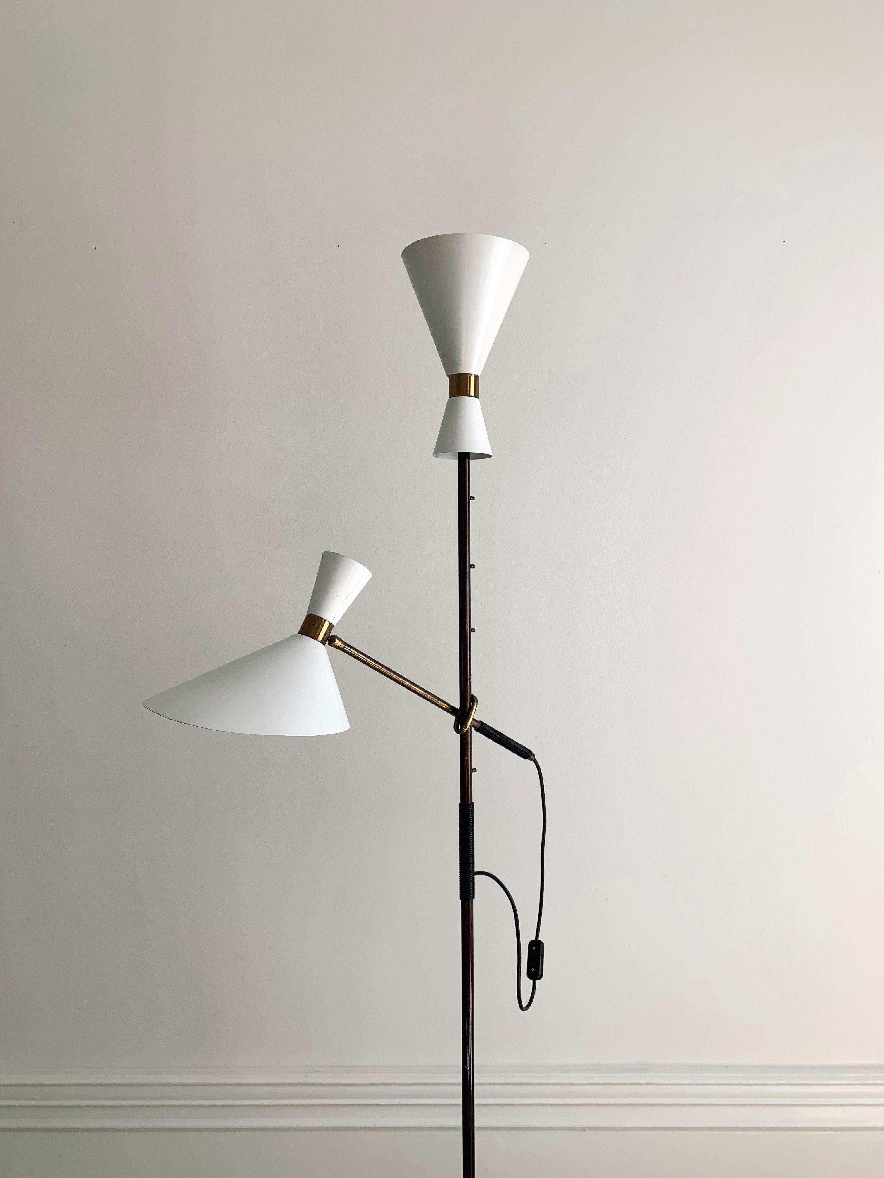 Rare floor lamp by J. T. Kalmar, Austria in good vintage condition and newer wiring.