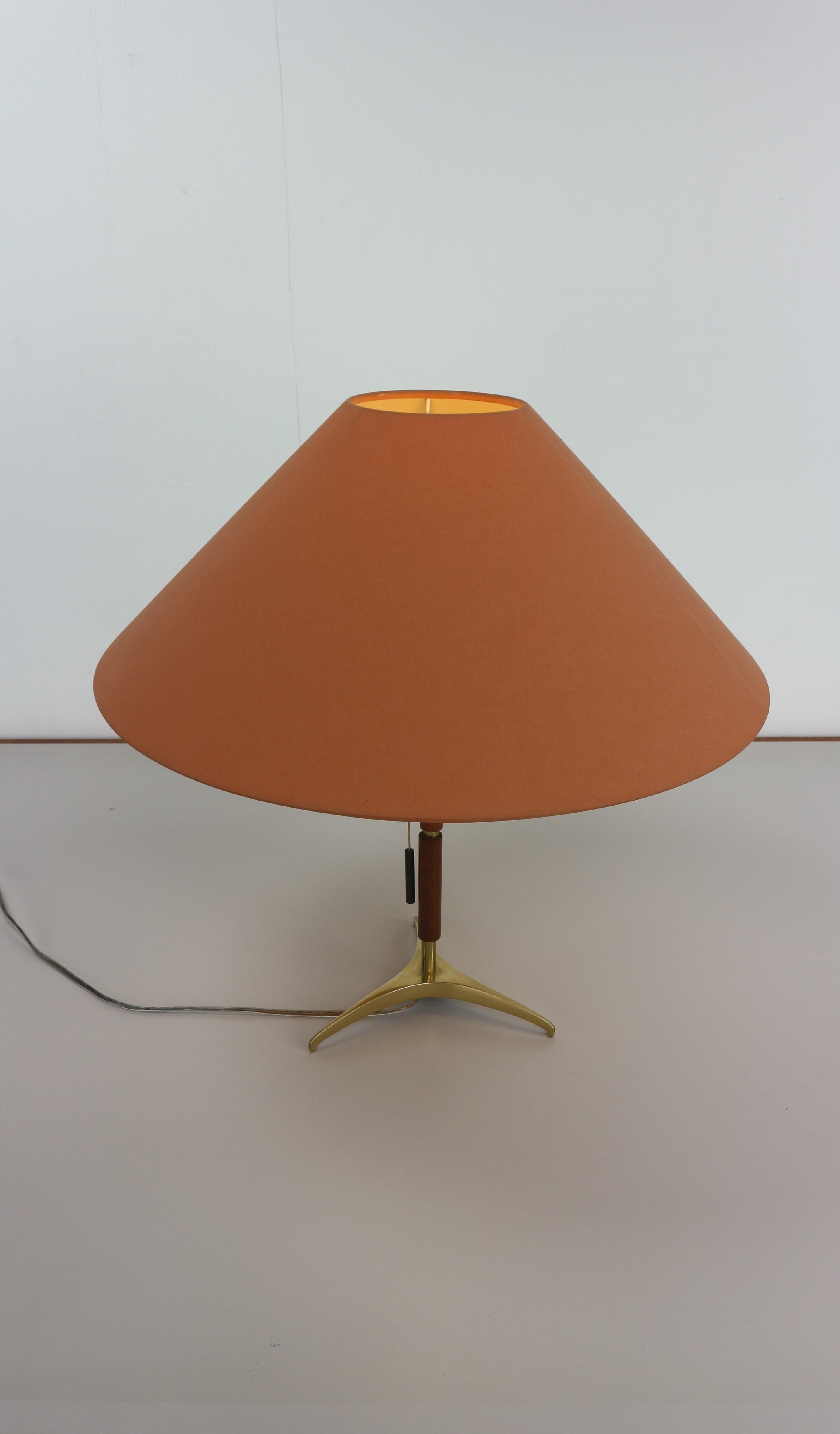 J. T. Kalmar Table Lamp Brass and Rosewood, 1950s 6