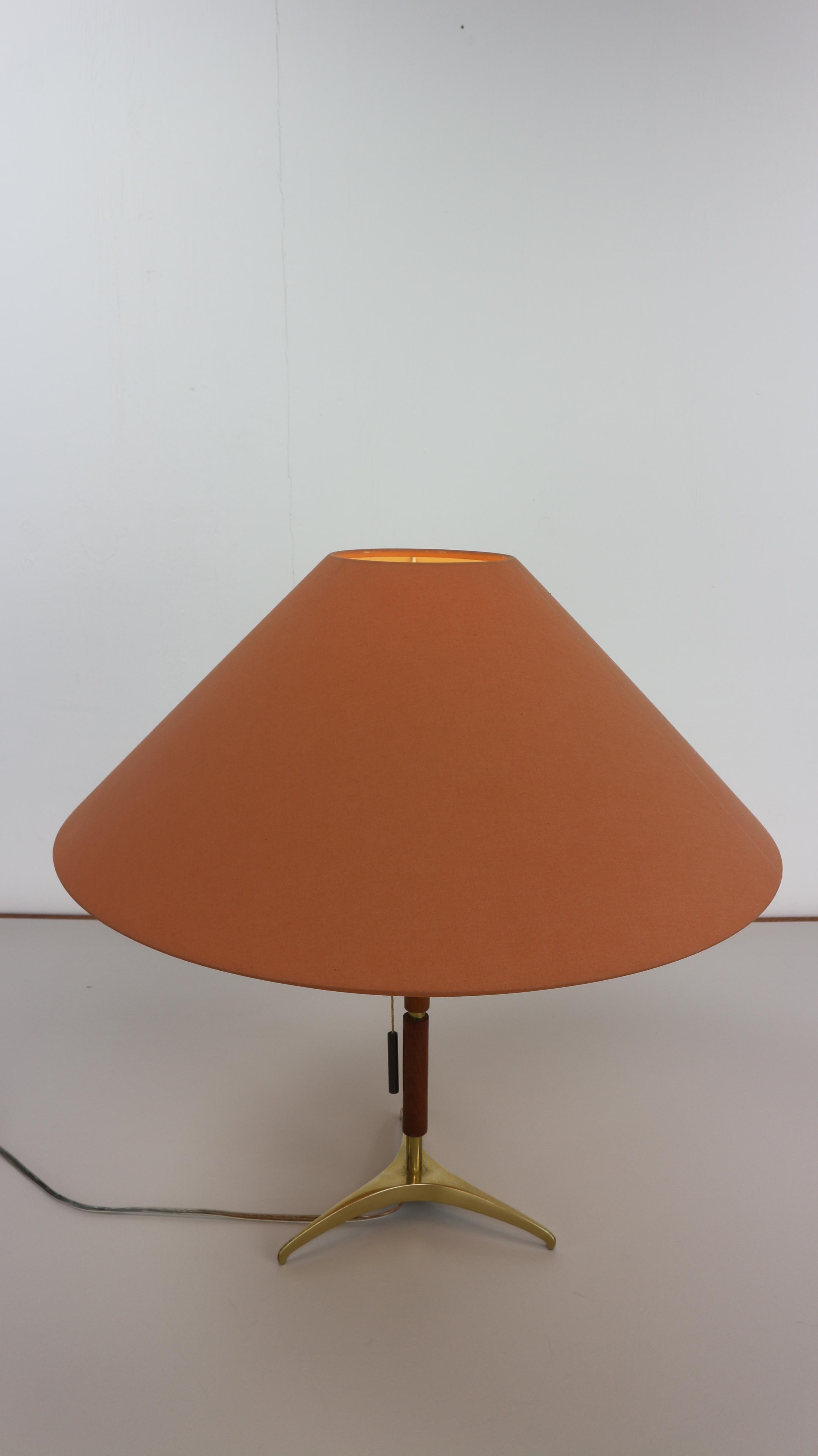 J. T. Kalmar Table Lamp Brass and Rosewood, 1950s 7