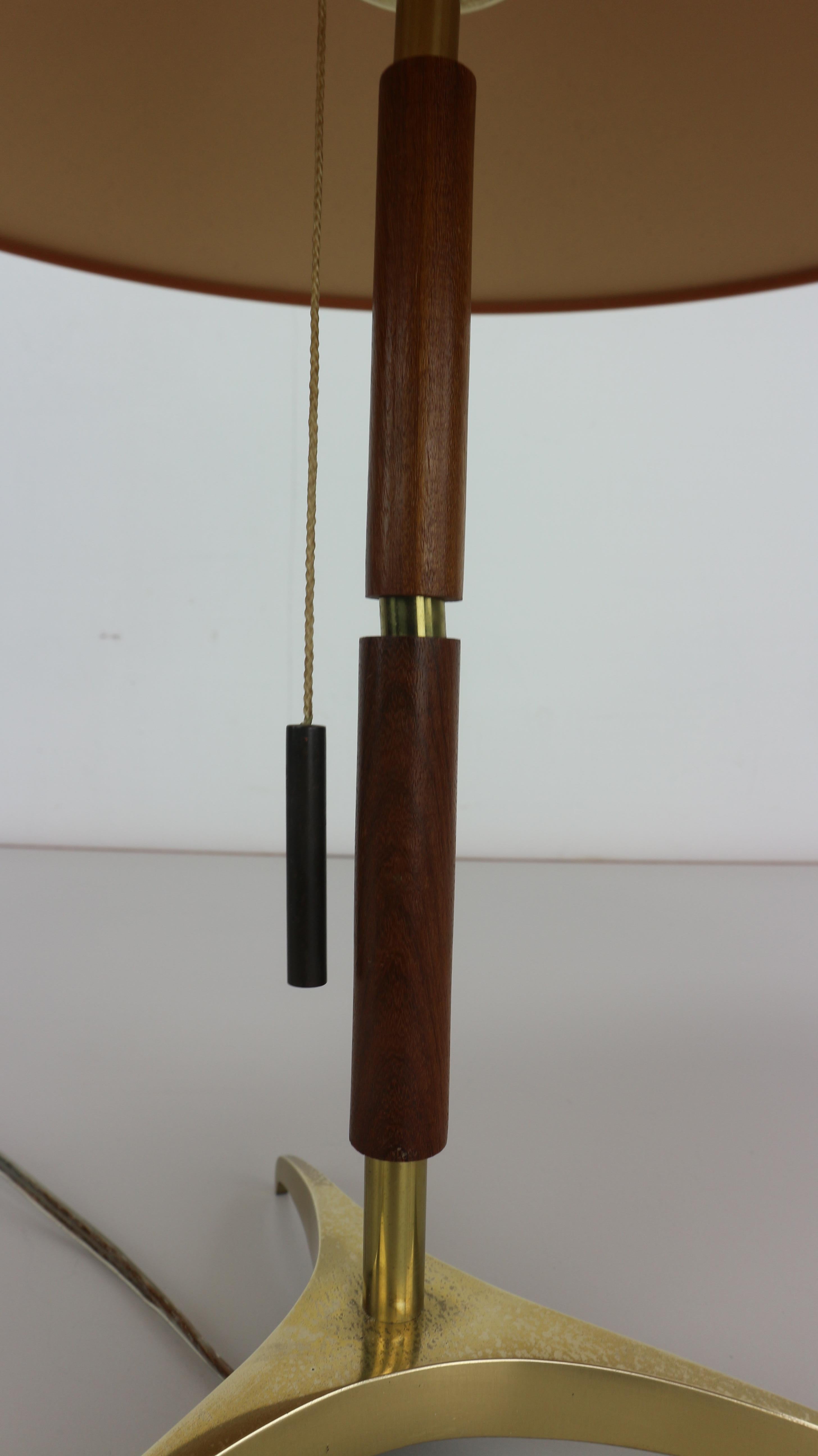 J. T. Kalmar Table Lamp Brass and Rosewood, 1950s 3