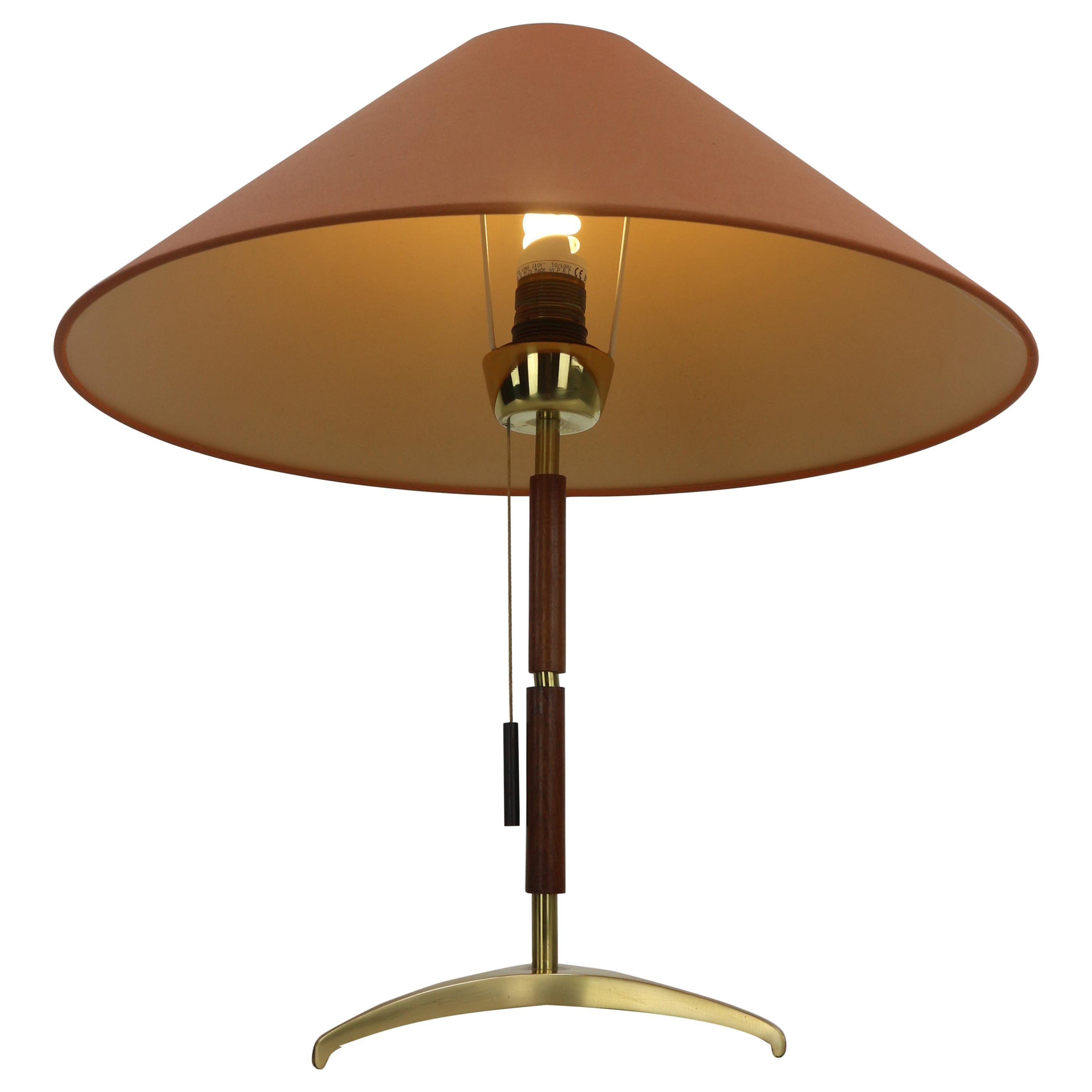 J. T. Kalmar Table Lamp Brass and Rosewood, 1950s