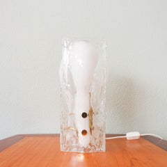 J. T. Kalmar Three-Petal Icicle Flower, Melting Glass Table Lamp, 1960's
