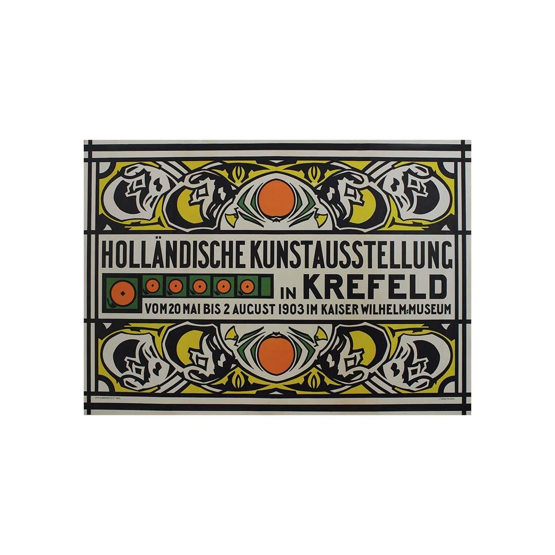 J. Thorn Prikker Originalplakat 1903 - Holländische Kunstausstellung in Krefeld im Angebot 1