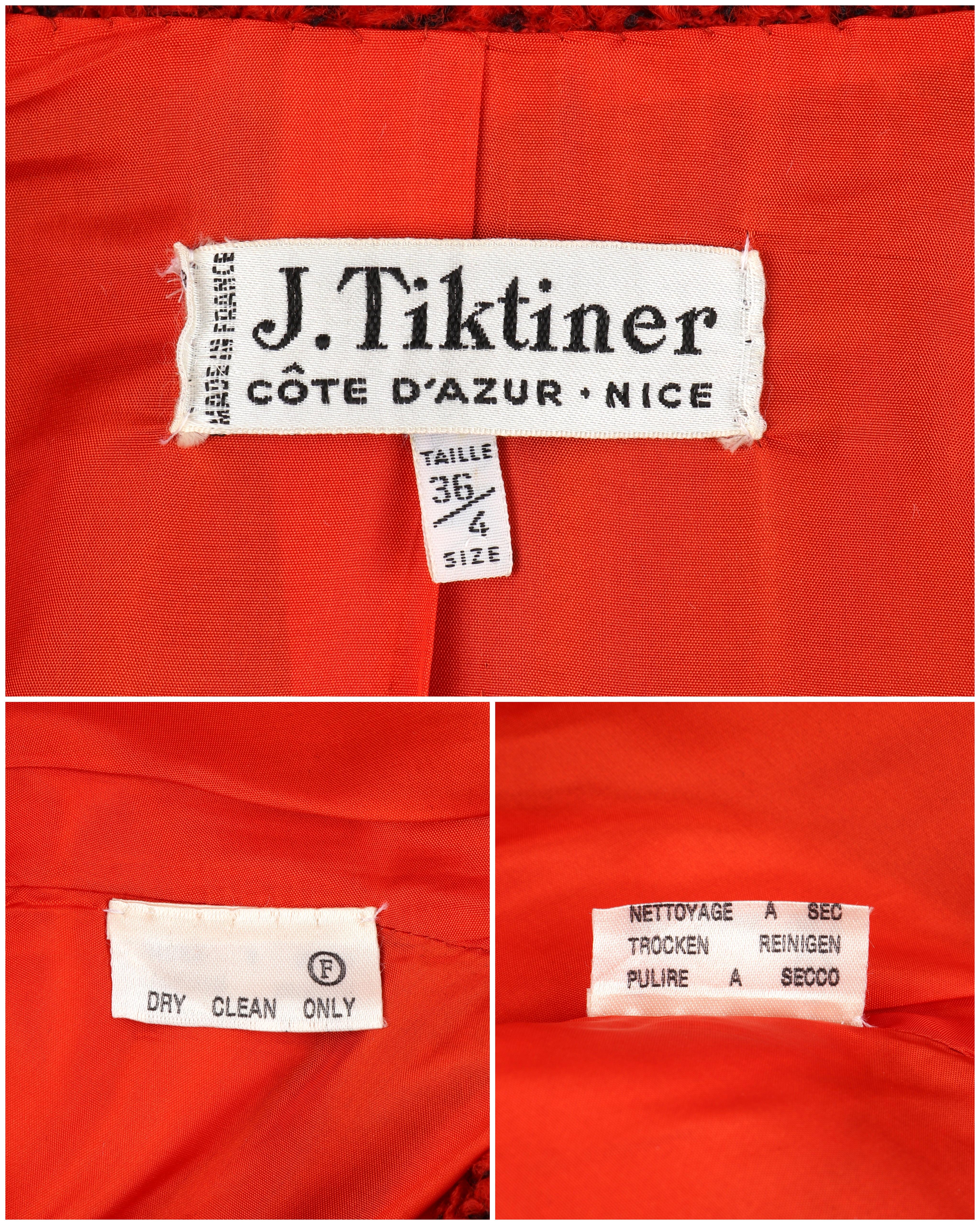 J. Tiktiner c.1970 Vintage Rust Orange Fleece Textured Jacket Cappotto Overcoat in vendita 8