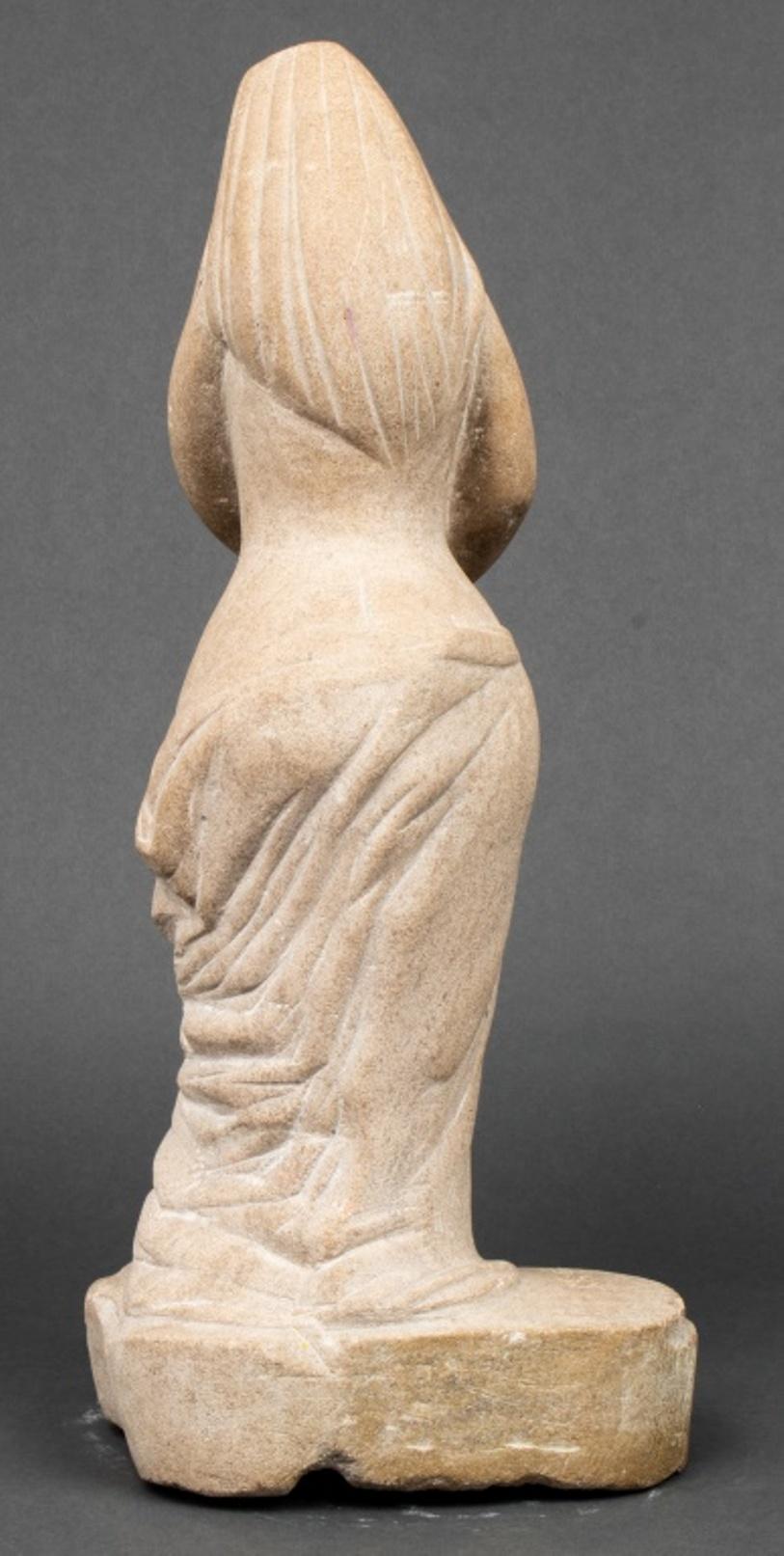 J. Todak Carved Stone Model of a Woman In Good Condition For Sale In New York, NY