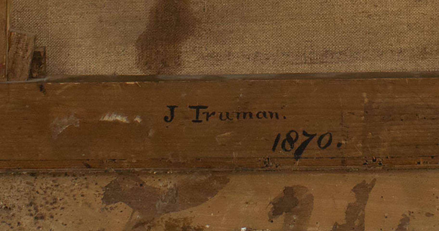 Other J Truman, dated 1870, Portrait of a White Horse in its Stable, Signed For Sale