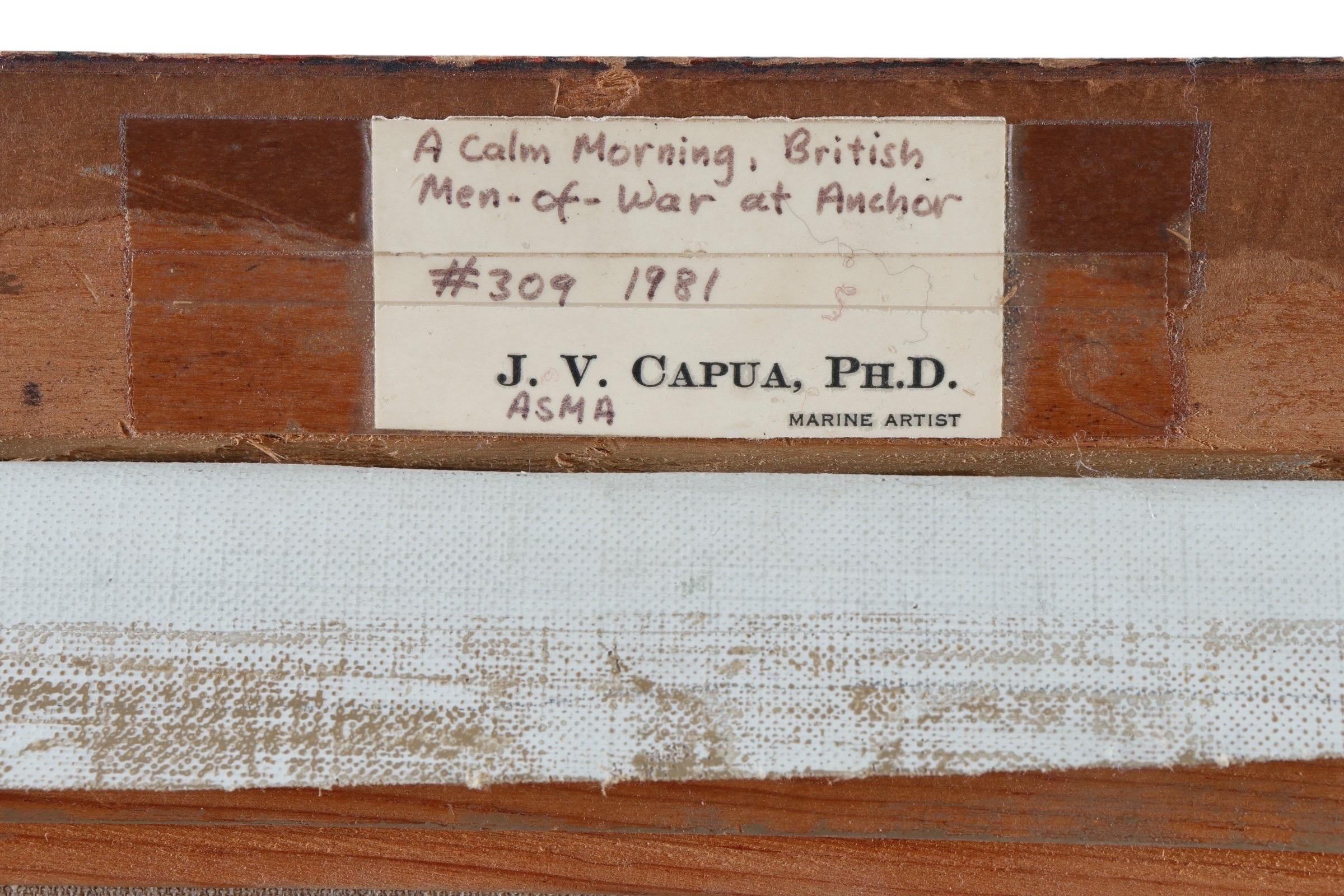 J. V. Capua signiert Original Öl auf Leinwand ein ruhiger Morgen im Angebot 5