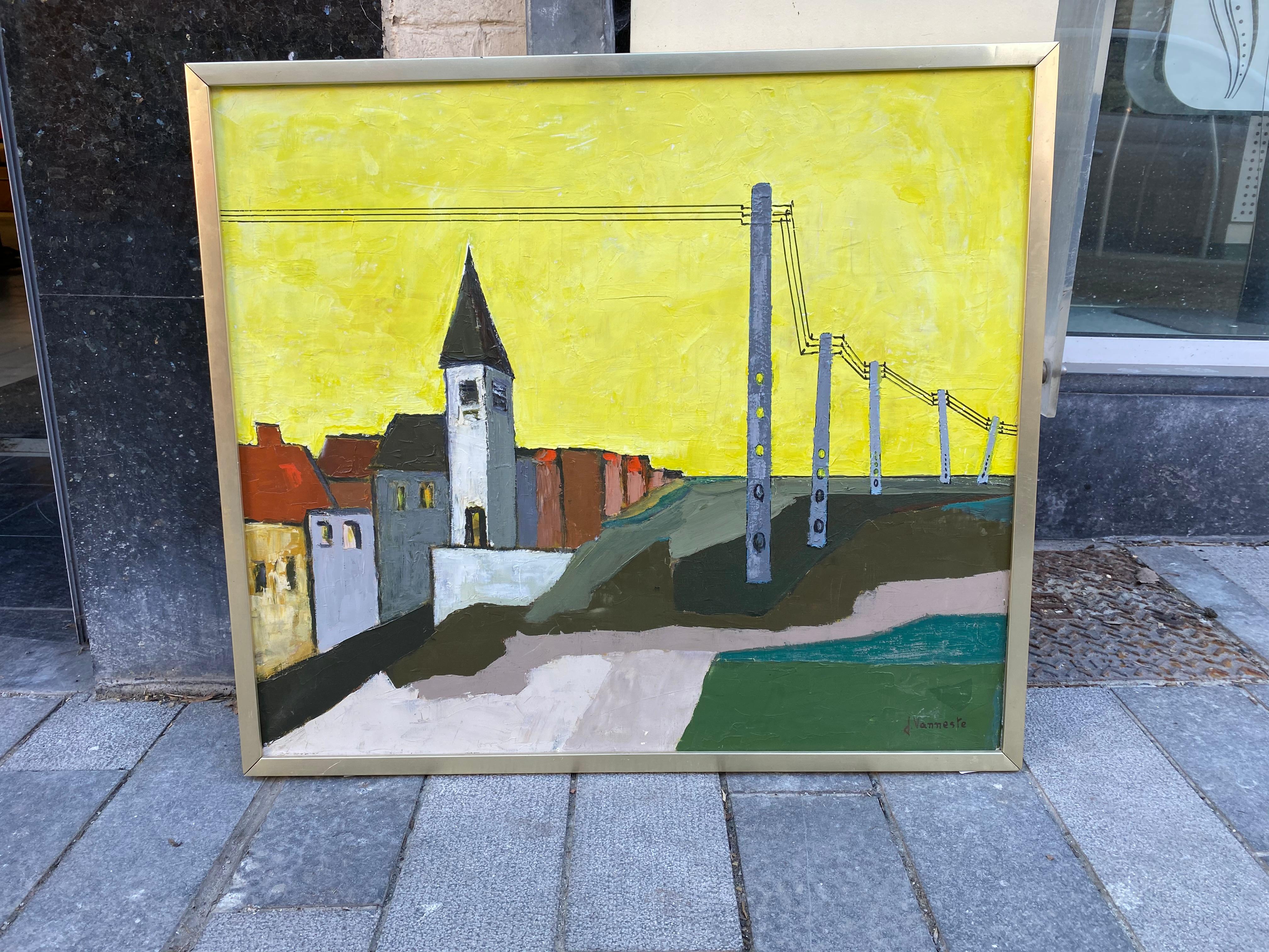 J. Vanneste, Oil on Canvas, circa 1960, Signed In Good Condition For Sale In Saint-Ouen, FR