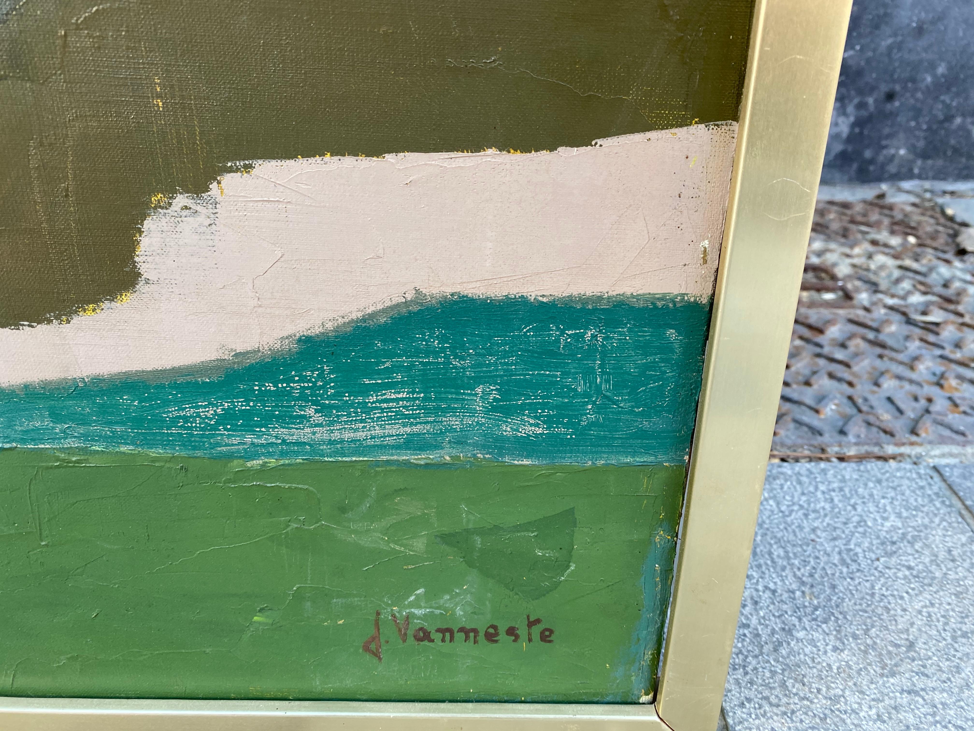 Paint J. Vanneste, Oil on Canvas, circa 1960, Signed For Sale