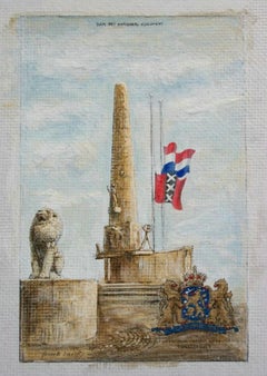 J. VET - Monumento nazionale di Amsterdam - Stampa colorata a mano - Paesi Bassi - C.C.