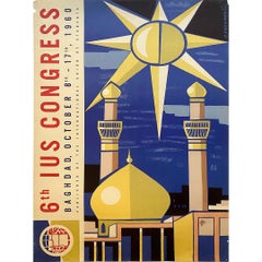 1960 original poster to promote the 6th IUS Congress in Baghdad