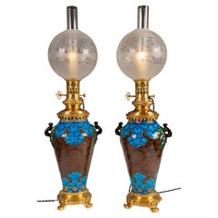 J. Vieillard & Cie et A. de Caranza, Paire de lampes, France, vers 1880