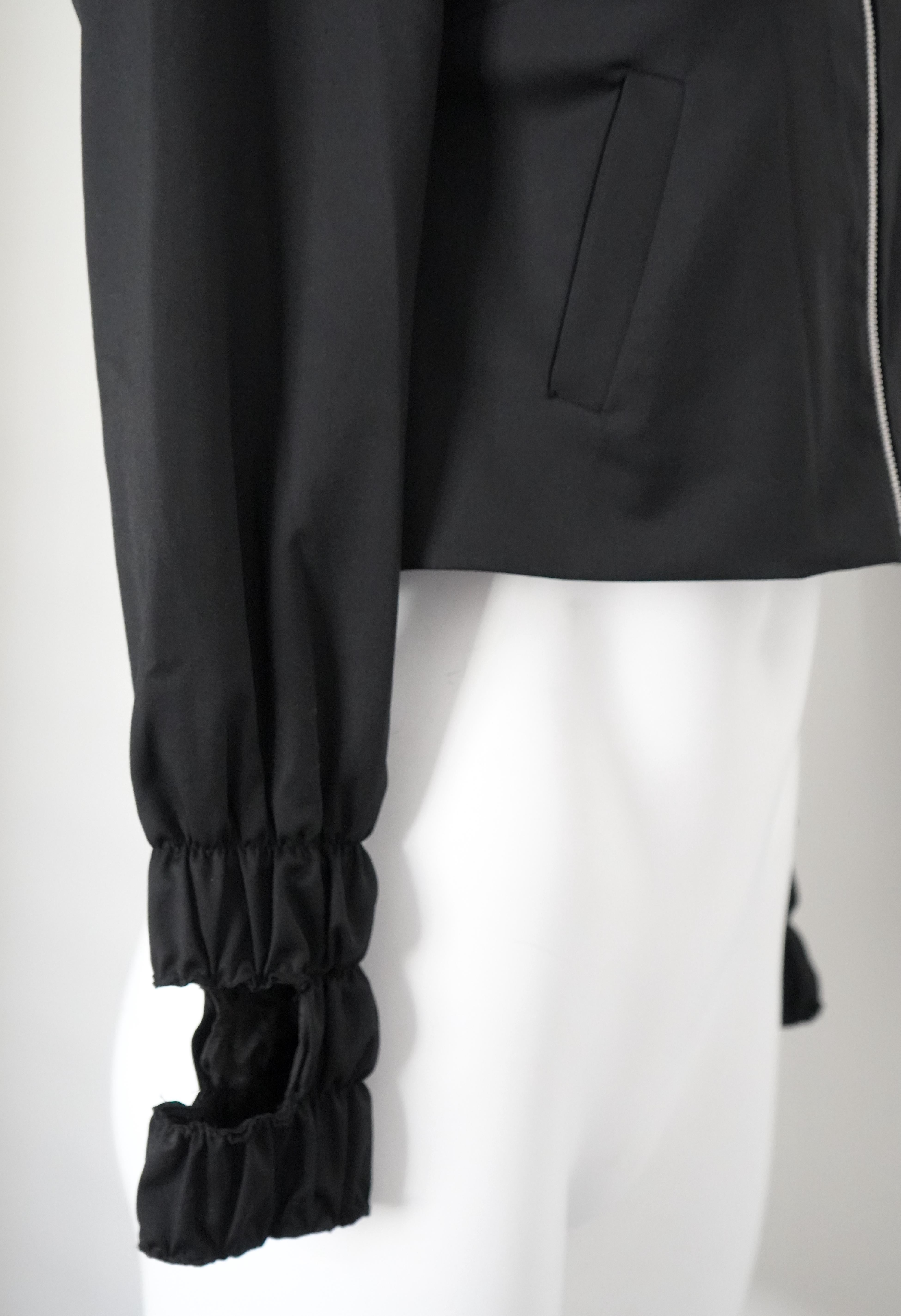 J. W. Anderson Black Wool Cropped Zip Bolero Jacket For Sale 3