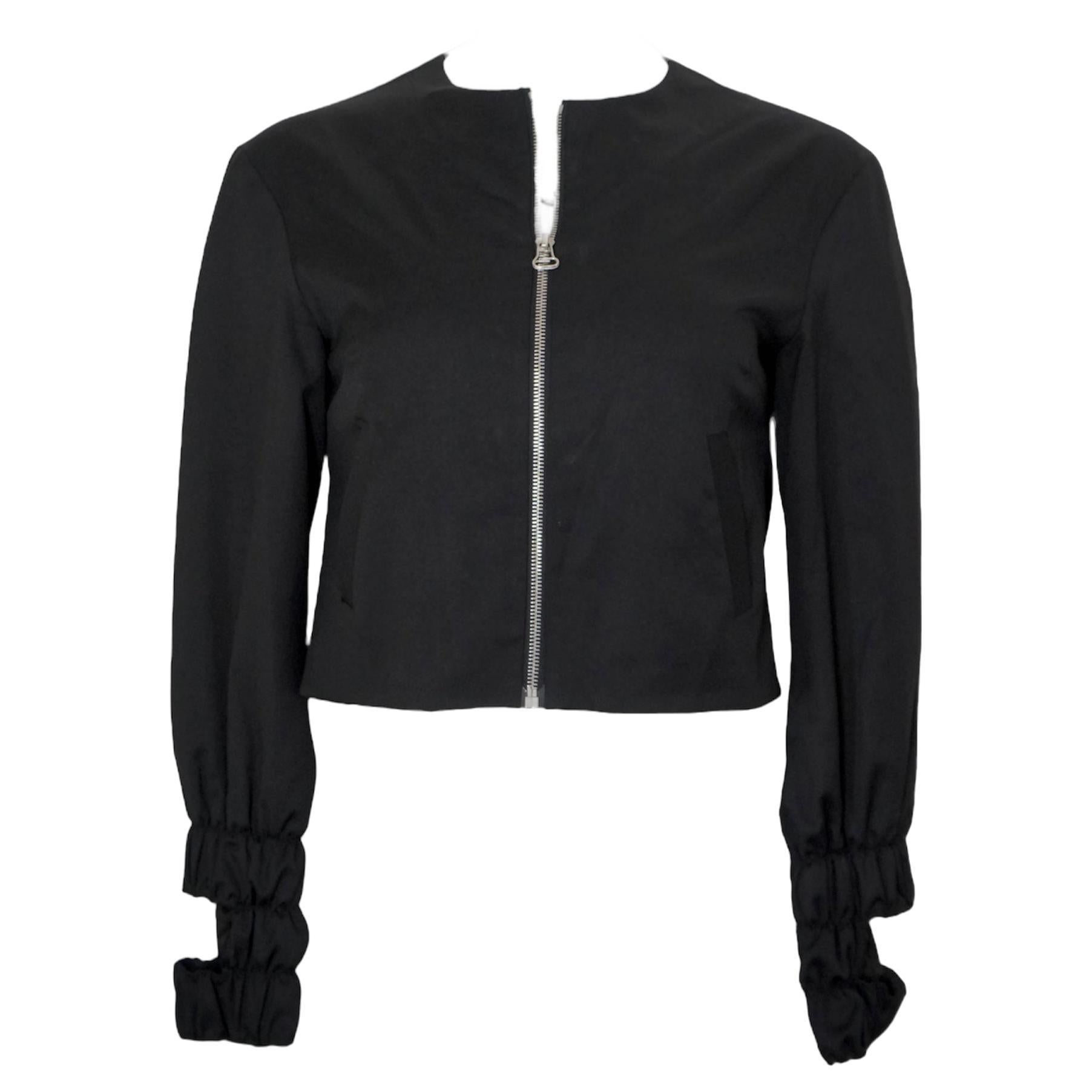 J. W. Anderson Black Wool Cropped Zip Bolero Jacket  For Sale