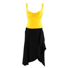 J W Anderson Contrast Jersey Bodice Dress Black - Size US 4