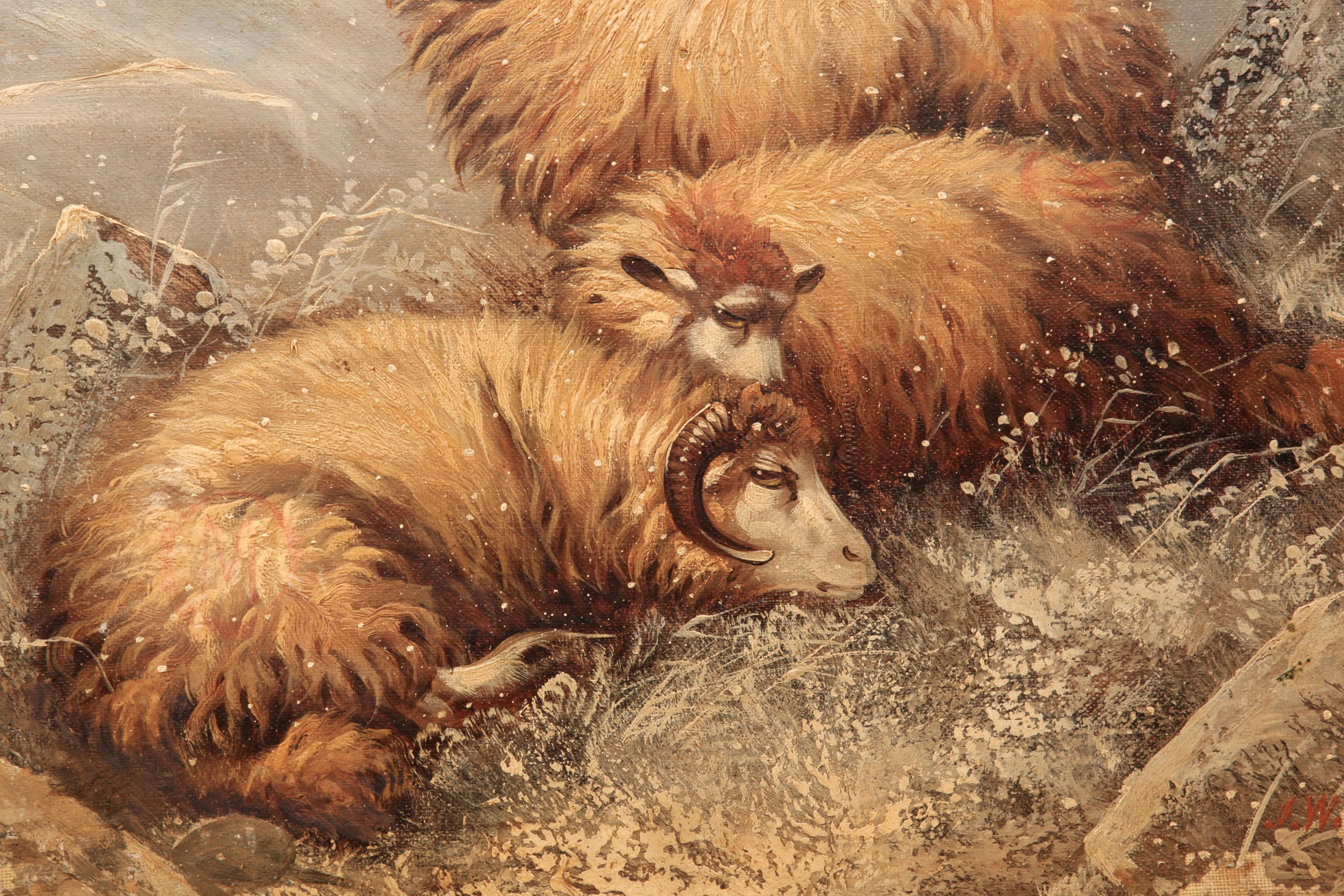 Britannique Peinture de moutons J. W. Morris en vente