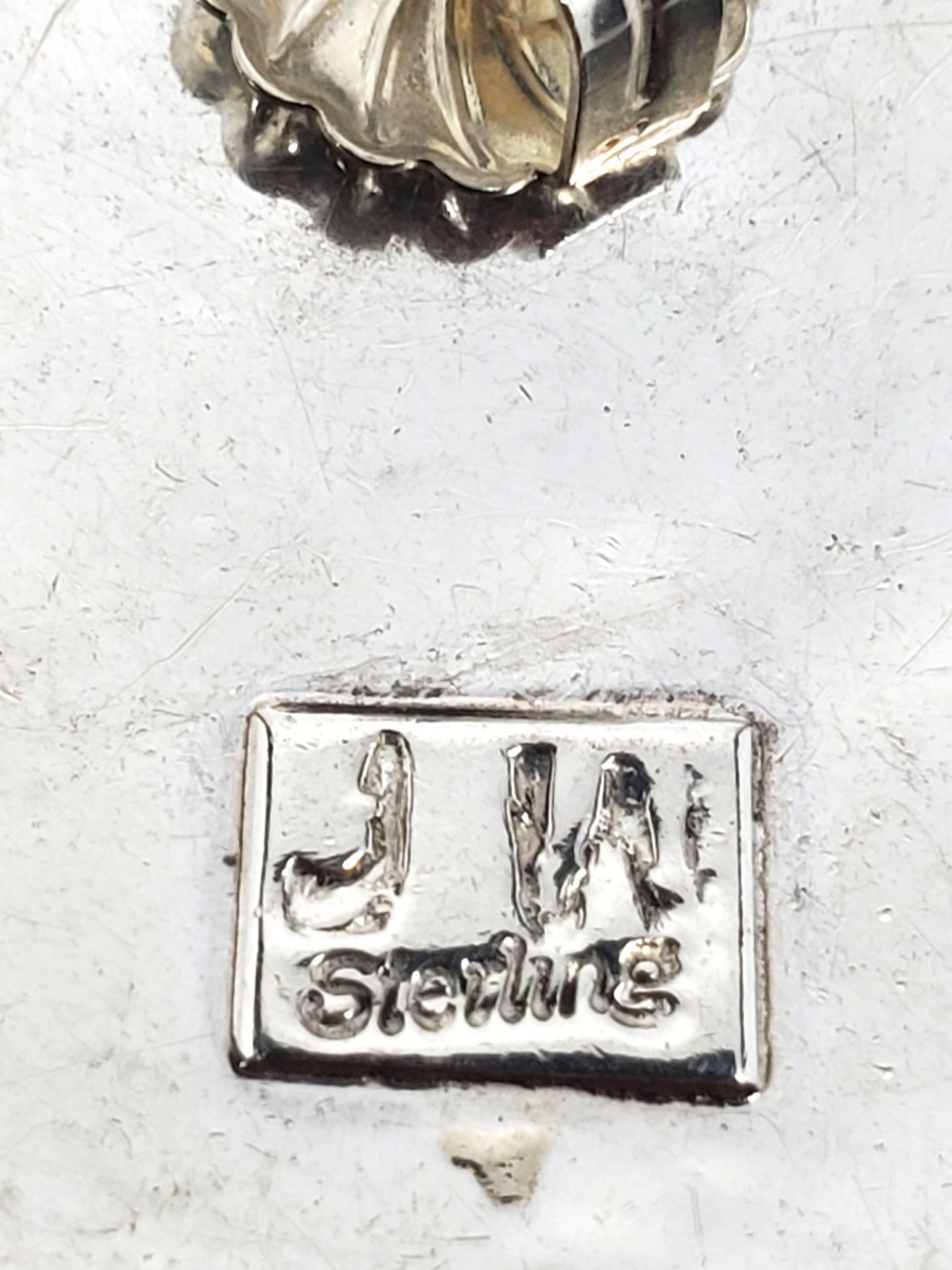 J. W. Sterling Silber Native American Türkis Concho Ohrringe #22467 im Angebot 2