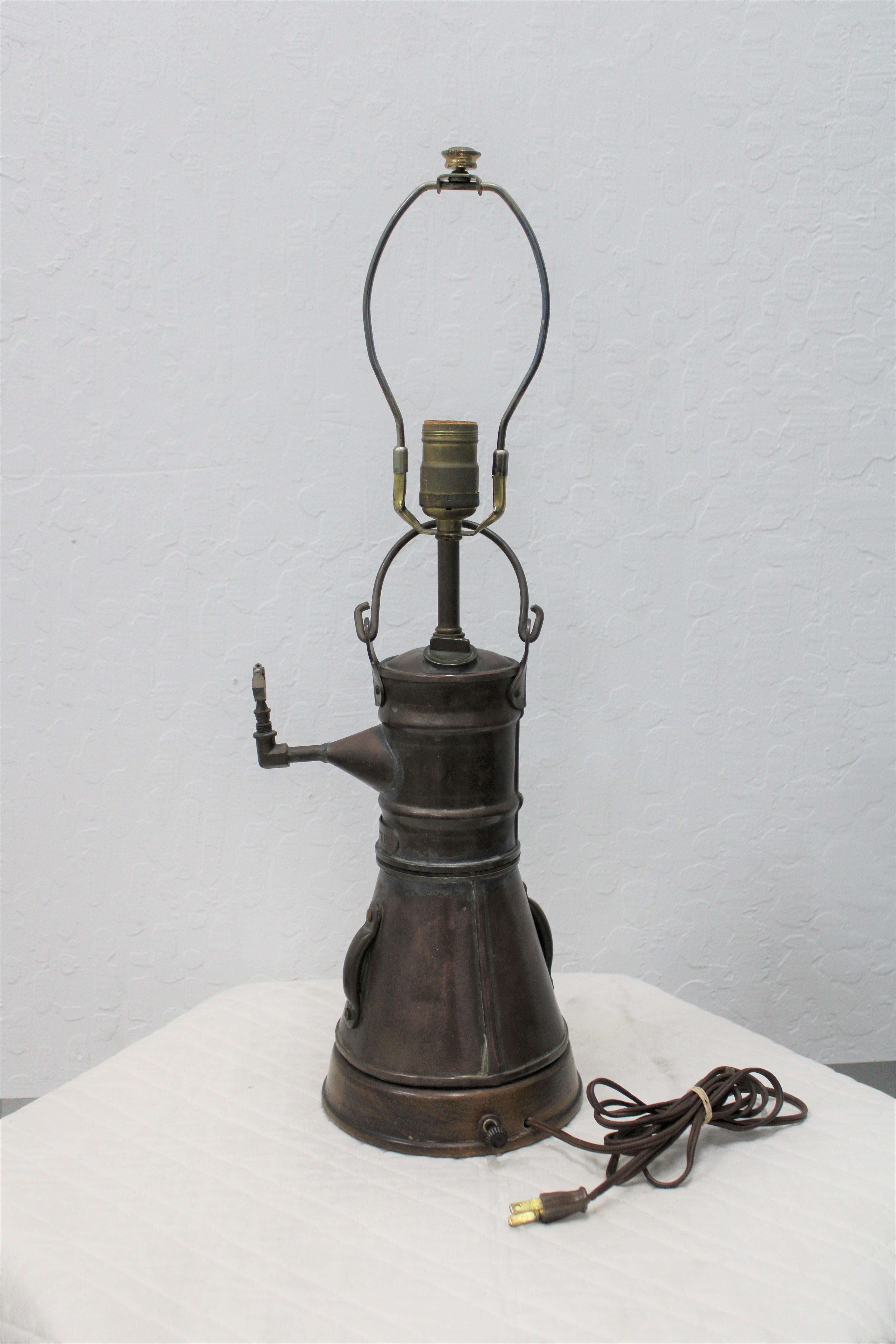 J. W Trushell & CO. Converted Lamp In Good Condition For Sale In San Francisco, CA