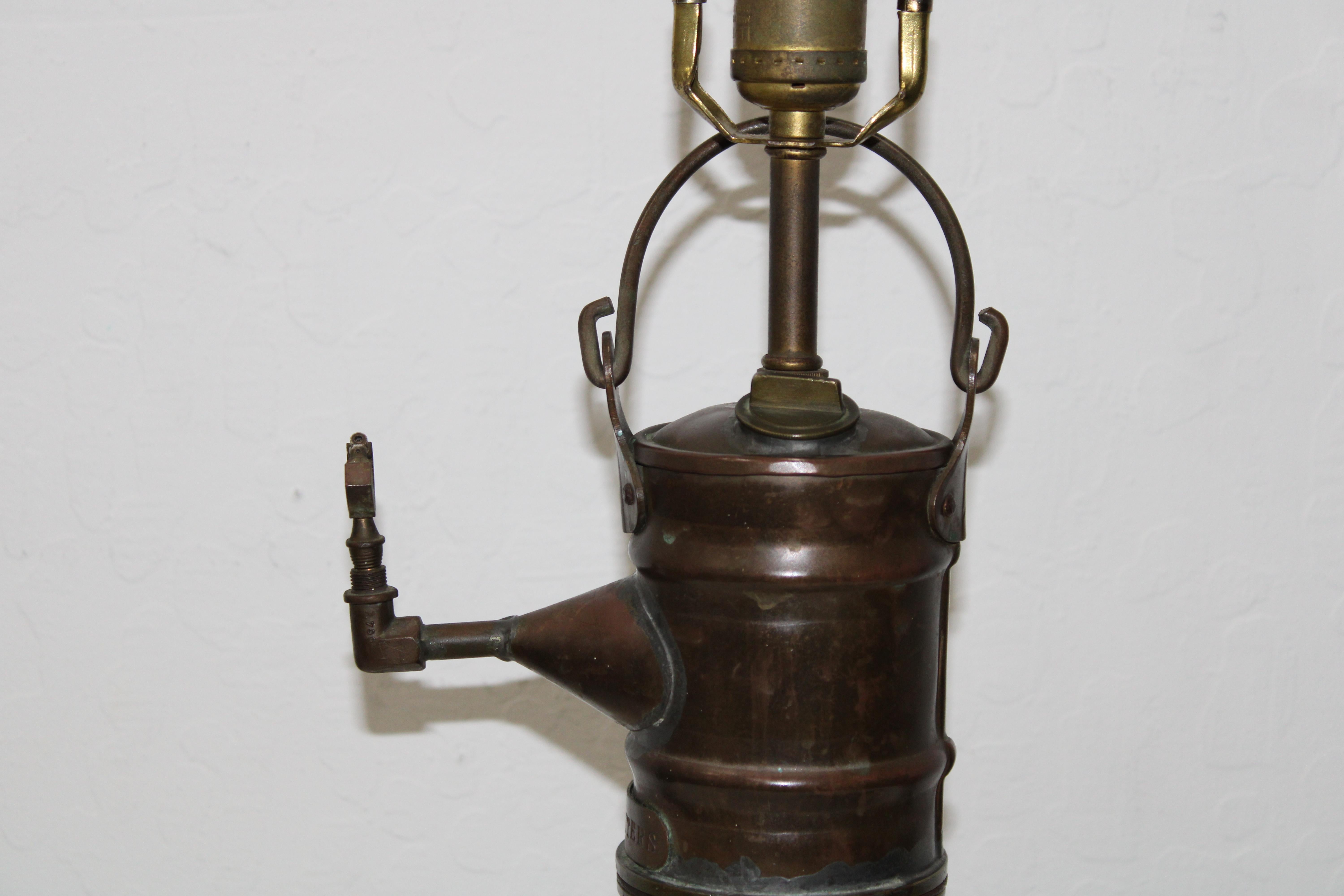 19th Century J. W Trushell & CO. Converted Lamp For Sale