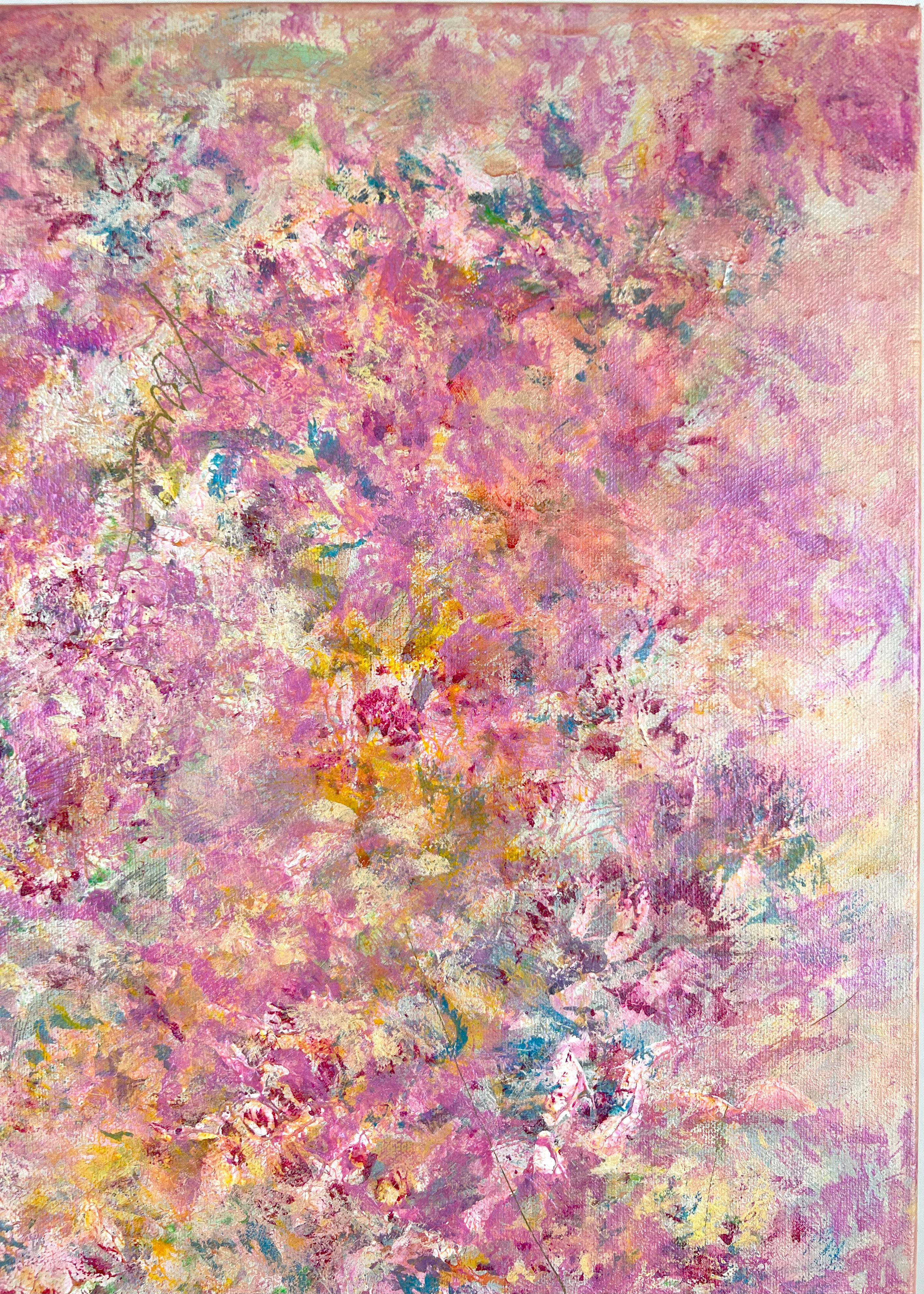 Amore in primavera a Big Sur California Bigli originale su tela - Landscape Painting Beige di J W Winslow