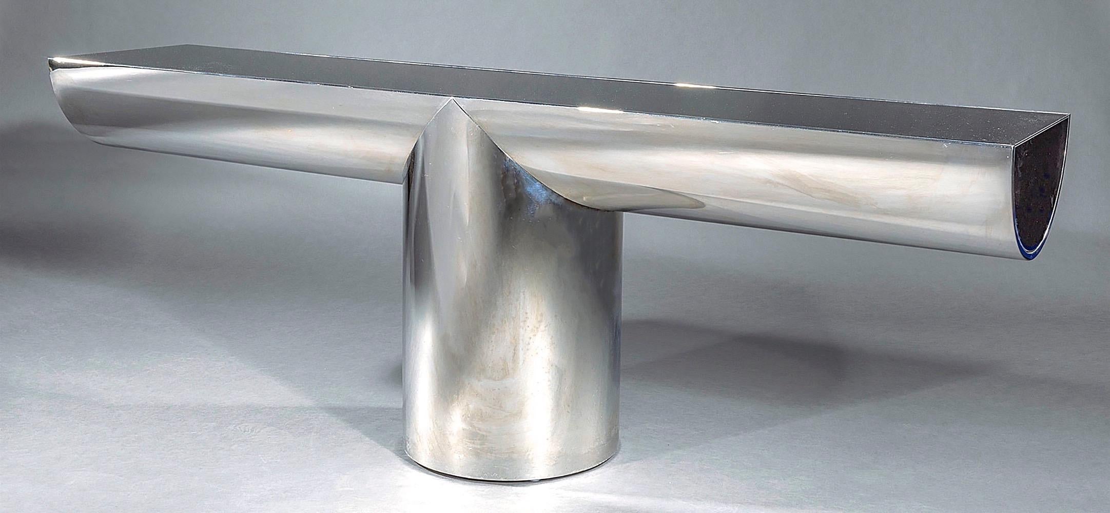 Polished J. Wade Beam for Breuton Stainless Steel and Glass 