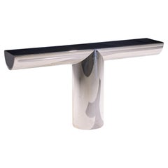 J. Wade Beam for Brueton Mid Century Stainless Steel Tee Console Table