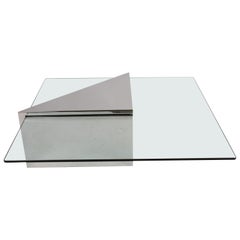 J. Wade Beam for Brueton, Monolithic Triangular Base and Glass Top Coffee Table
