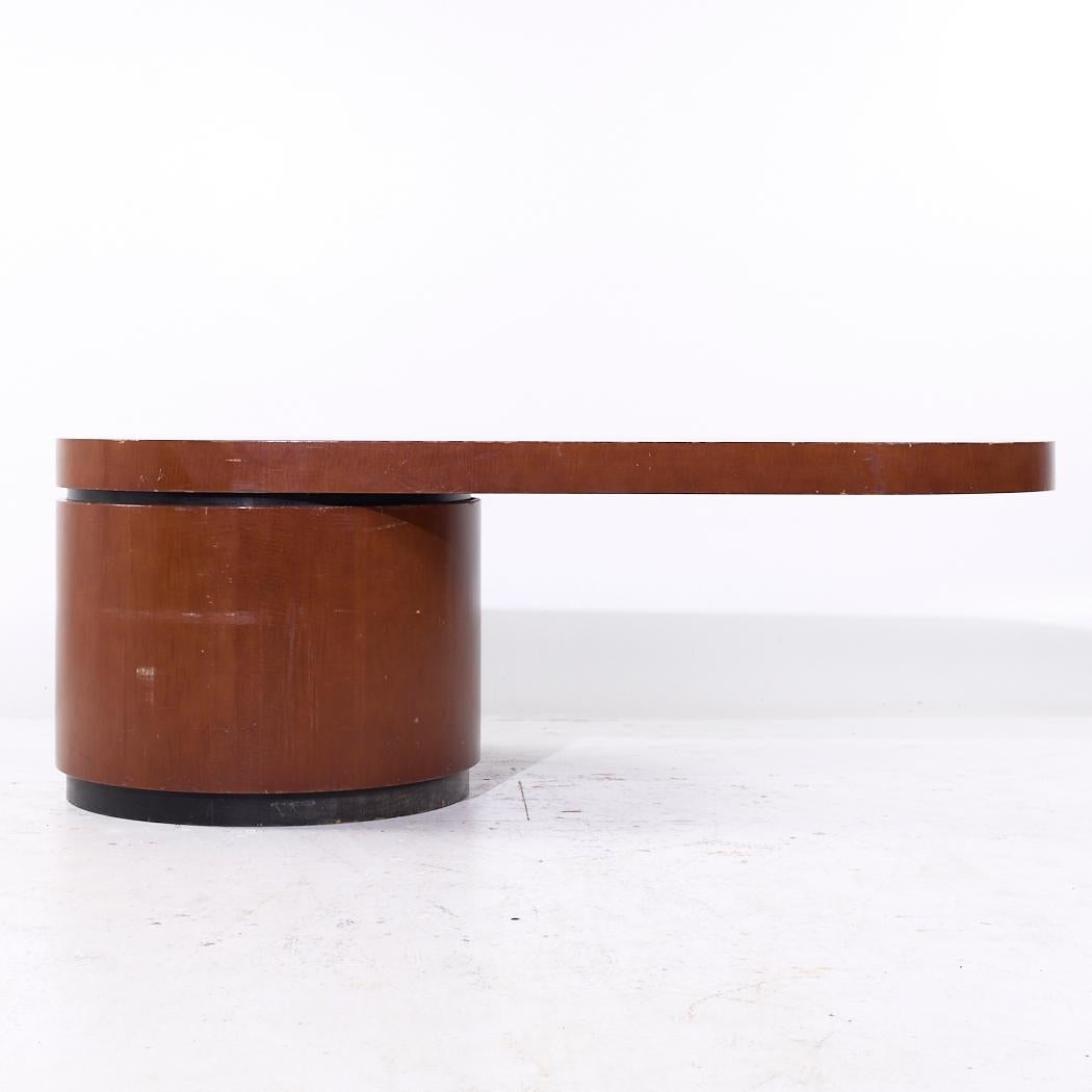 20th Century J. Wade Beam for Brueton Ponte Mid Century Walnut Cantilever Desk For Sale