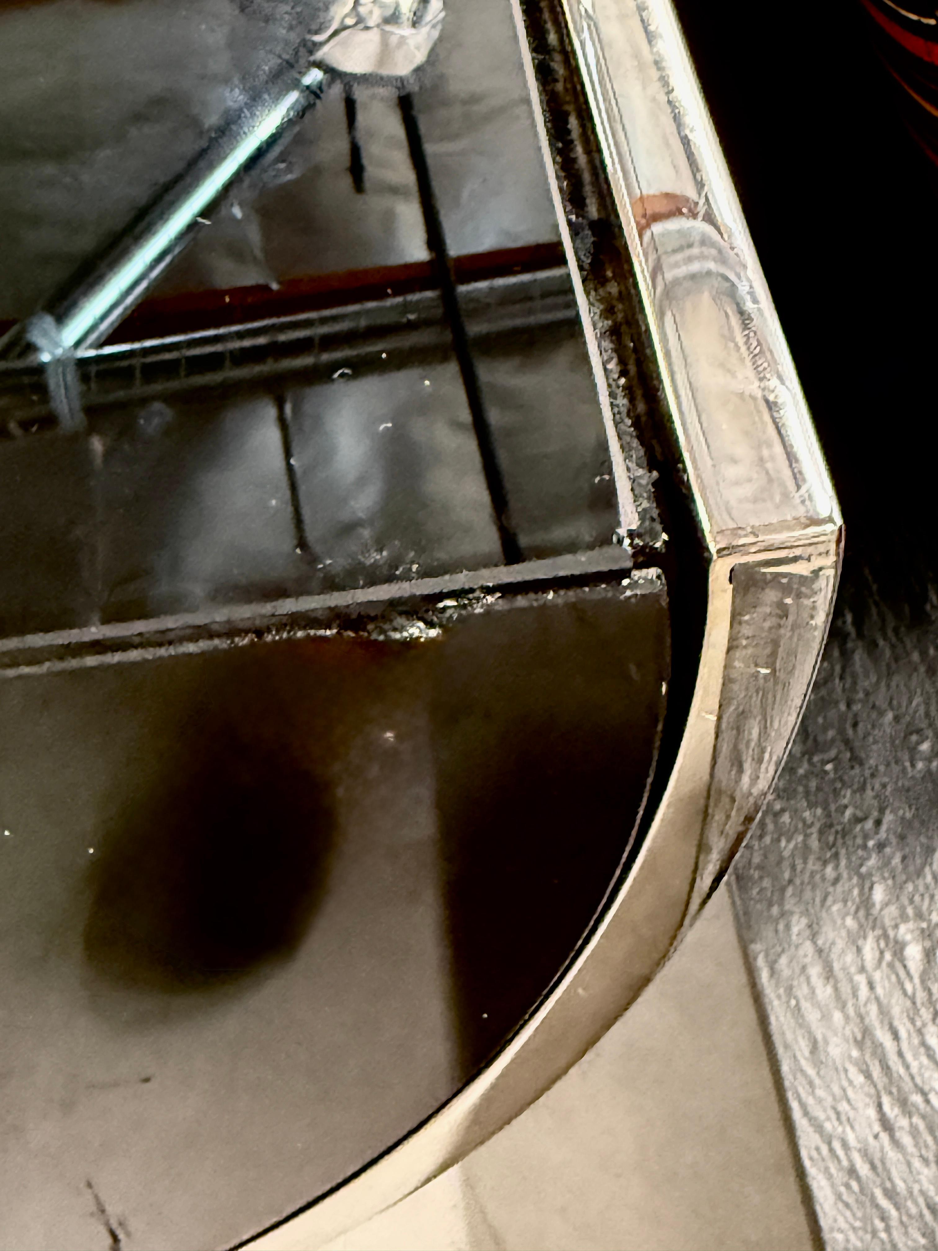 J Wade Beam for Brueton Steel and Black Glass Console For Sale 5