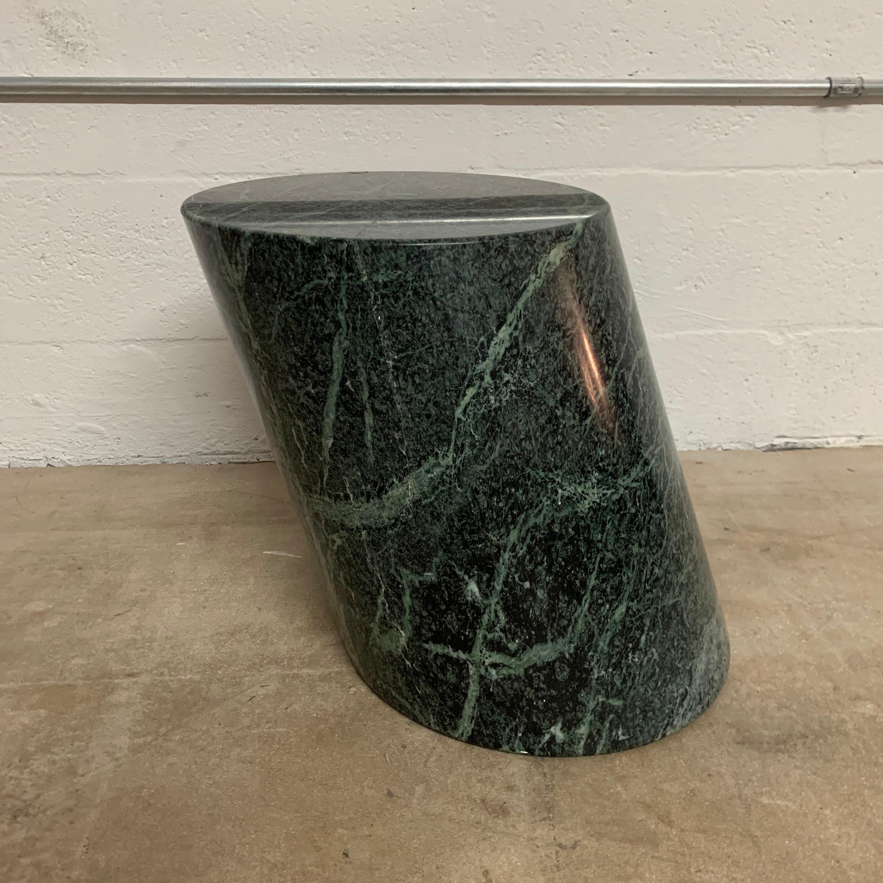 J Wade Beam Green Marble Zephyr Side or End Occasional Drinks Table for Brueton In Good Condition In Miami, FL