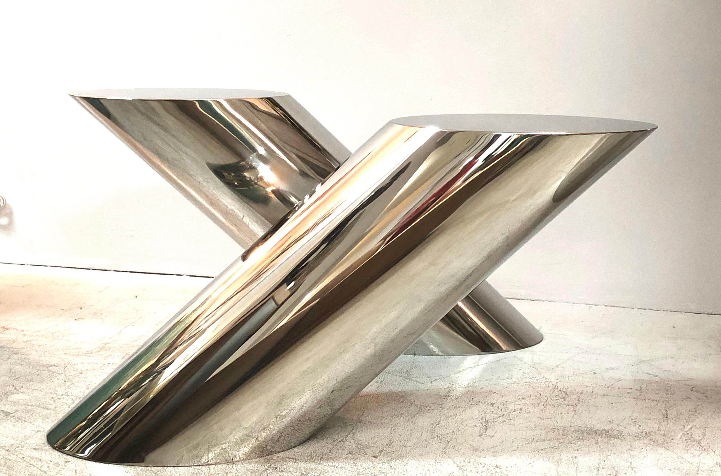 J. Wade Beam Zephyr Cantilevered Stainless Steel Side Table by Brueton 2