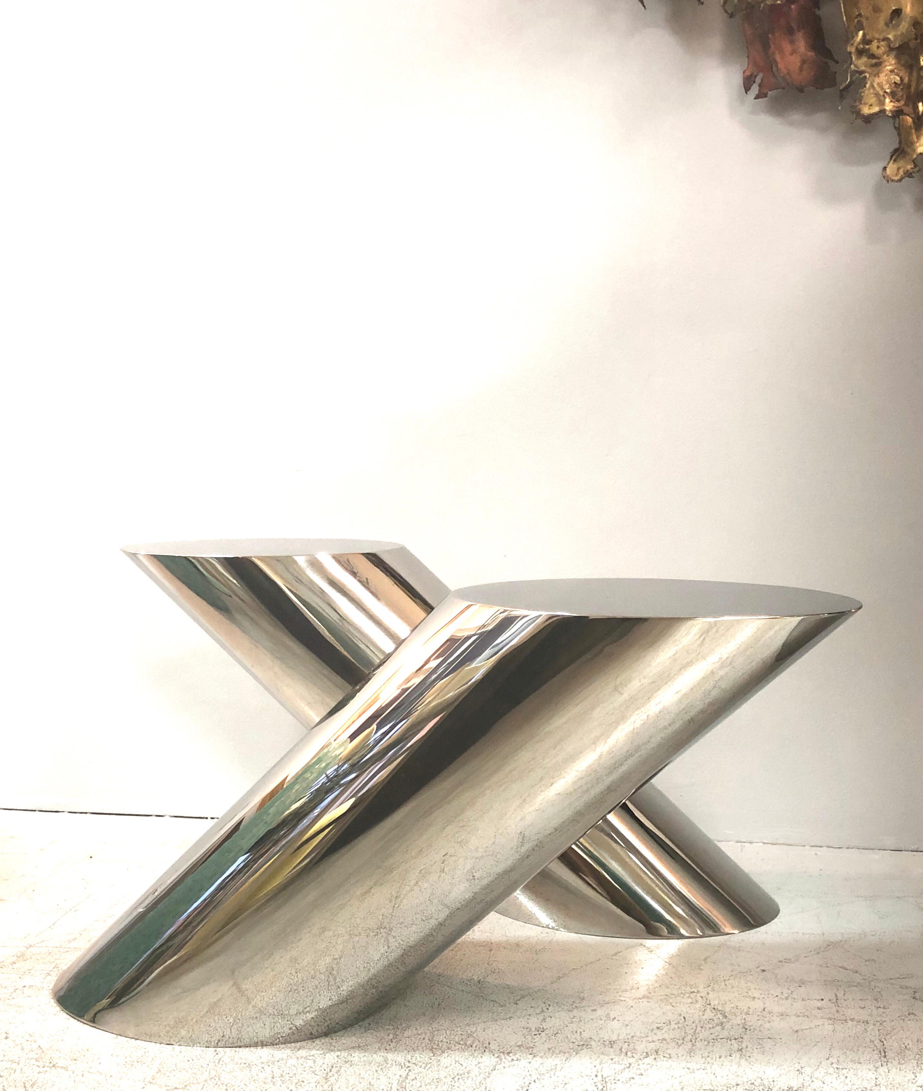 J. Wade Beam Zephyr Cantilevered Stainless Steel Side Table by Brueton 5