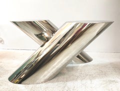 J. Wade Beam Zephyr Cantilevered Stainless Steel Side Table by Brueton