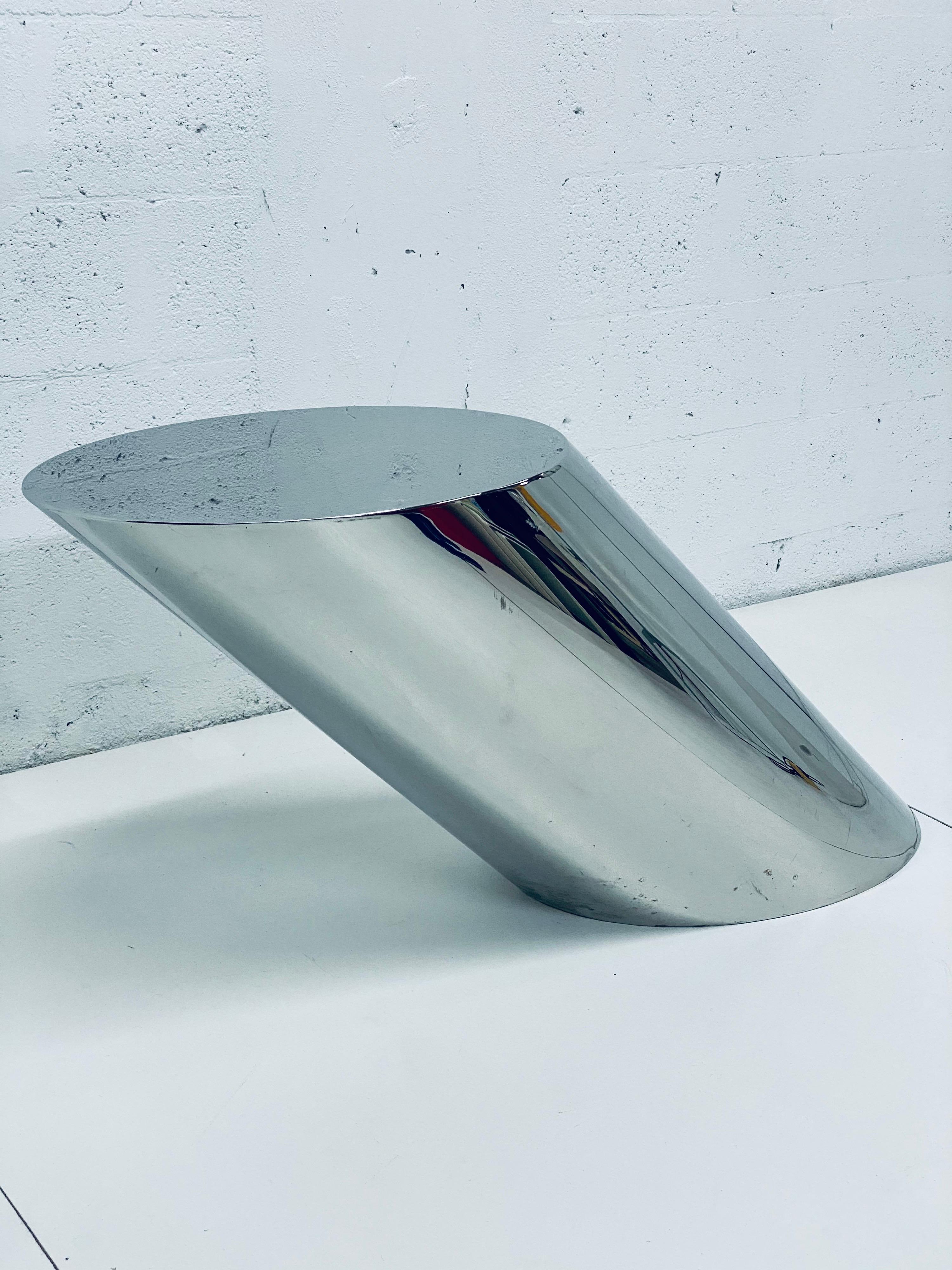 Mid-Century Modern J Wade Beam Zephyr Polished Steel Cantilever Table for Brueton, 1970s
