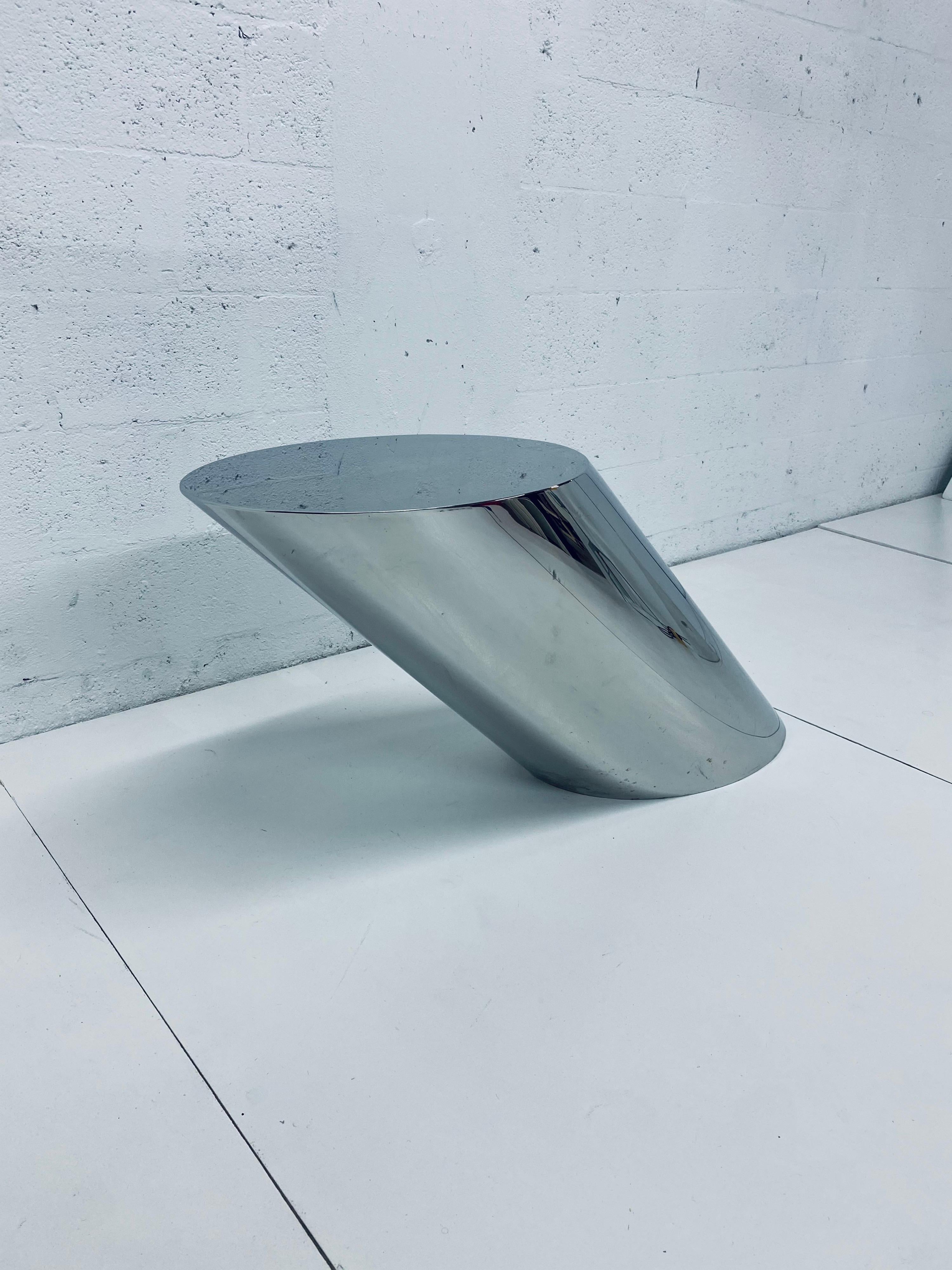 Late 20th Century J Wade Beam Zephyr Polished Steel Cantilever Table for Brueton, 1970s