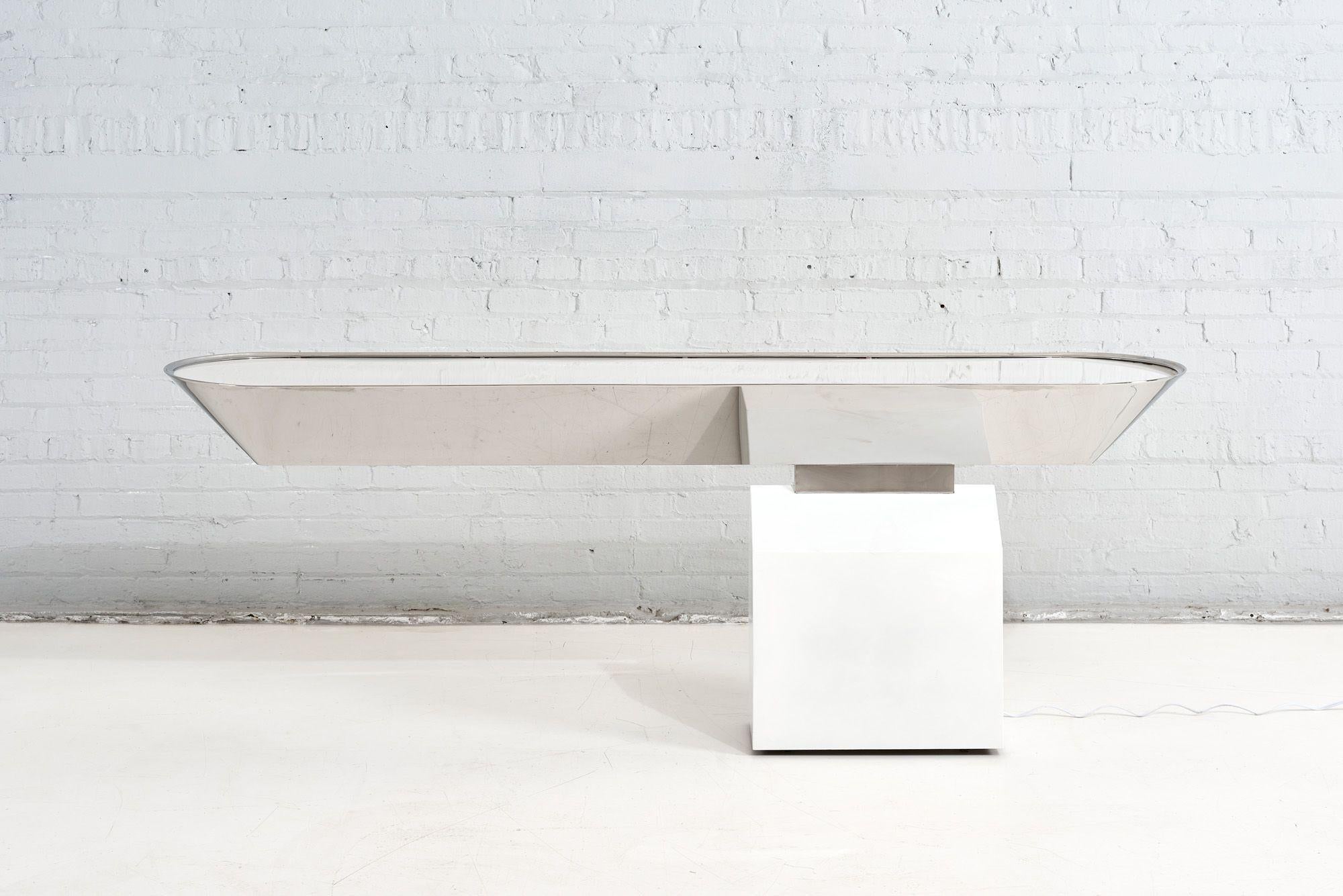 Mid-Century Modern J. Wade Off Beam Stainless Console for Brueton, 1970