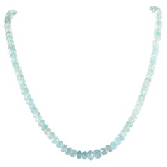 J Weir Edelsteine Perlenkette mit natürlichem Aquamarin