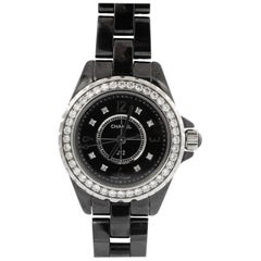 J12 Chanel Black Highly Resistant Ceramic and Steel Watch