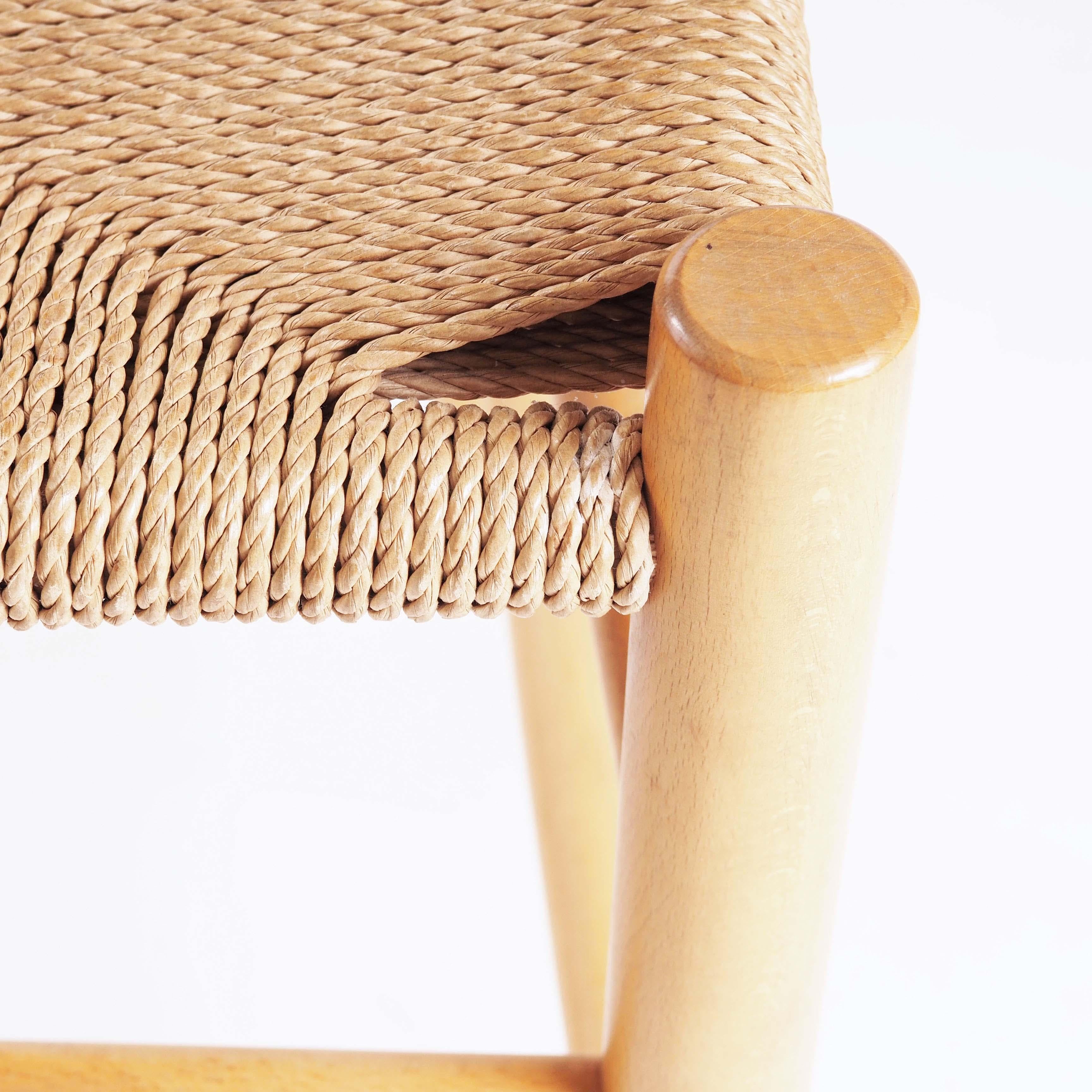 Beech J39 chairs in beech and papercord by Børge Mogensen
