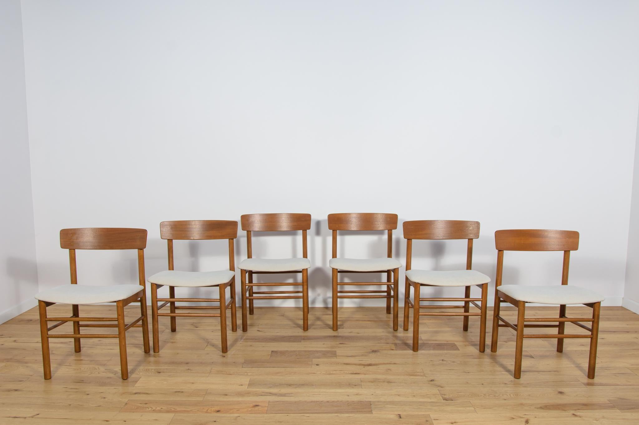 Woodwork J39 Folkchairs Chairs by Børge Mogensen for Farstrup, 1950s, Set of 6 For Sale