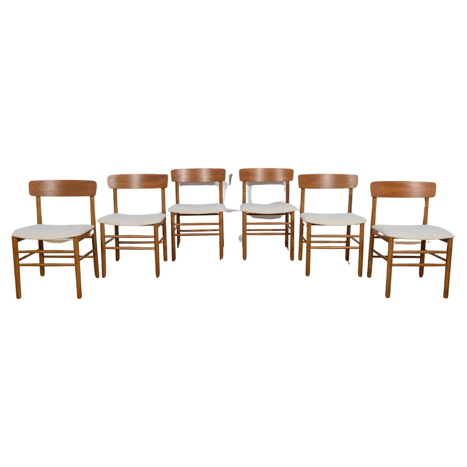 J39 Folkchairs Chairs by Børge Mogensen for Farstrup, 1950s, Set of 6 For Sale