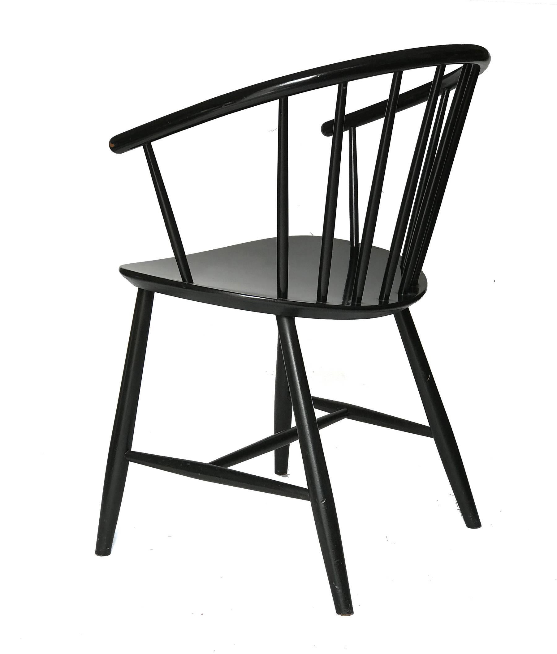 Wood J64 Chair by Ejvind Johansson for FDB Mobler, 1957 For Sale