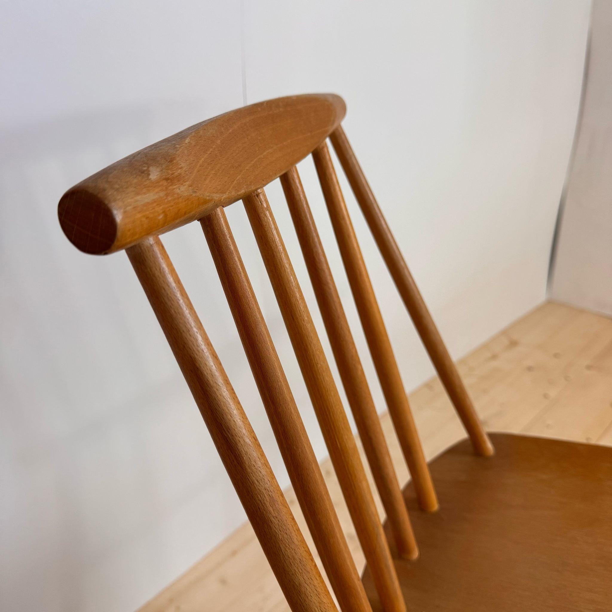 silla 'J77', Folke Pålsson para FDB Møbelfabrik, Dinamarca Chapado en venta
