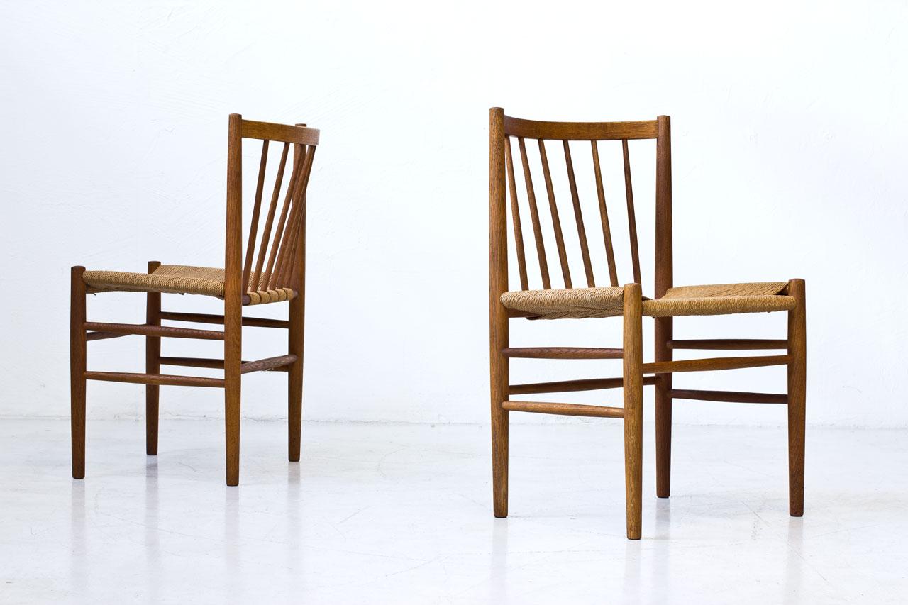 Scandinavian Modern J80 Dining Chairs by Jørgen Baekmark for FDB Møbler, Denmark, 1950s, Set of Four