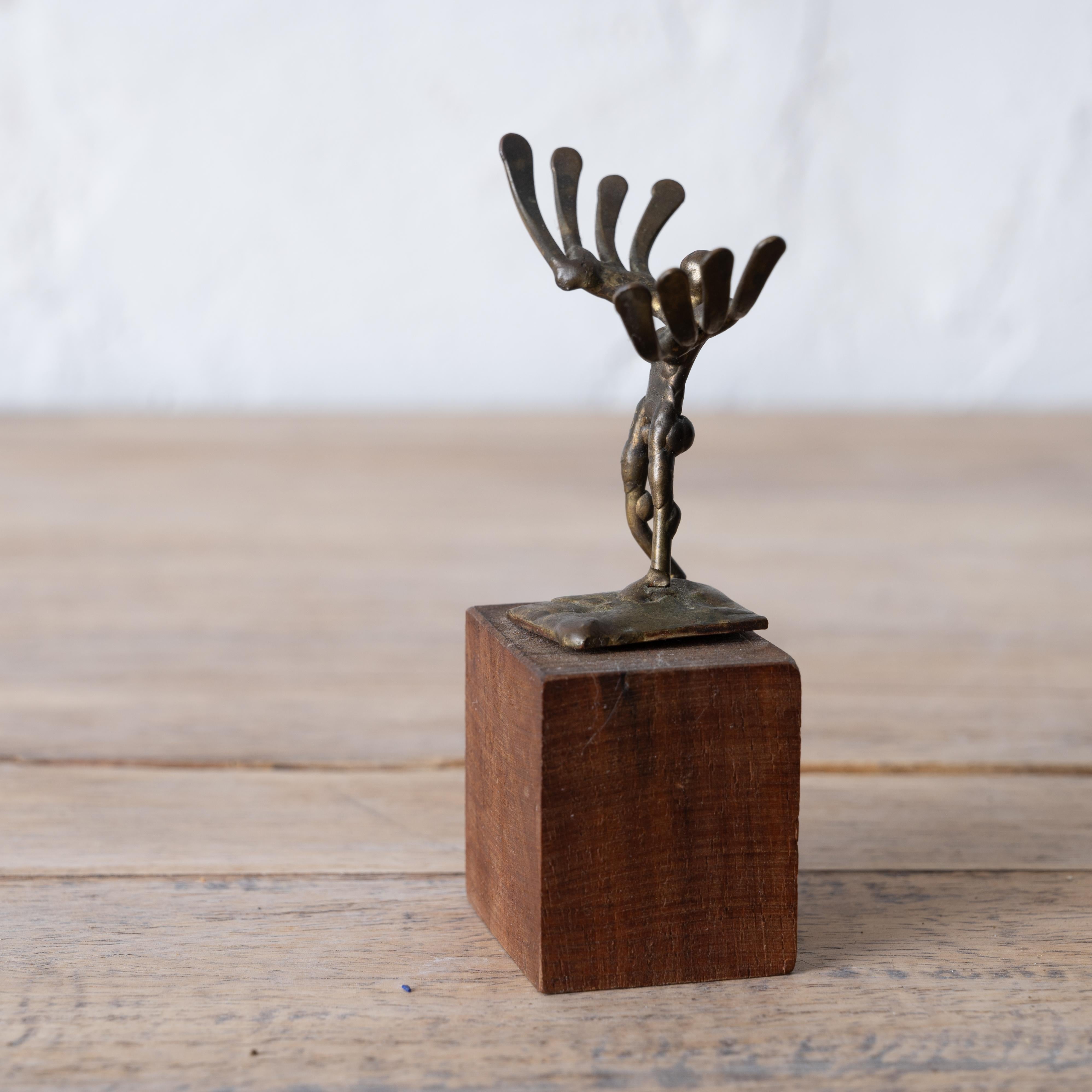 J.A. Sculpture en bronze de Burlini, 1979 Bon état - En vente à Savannah, GA