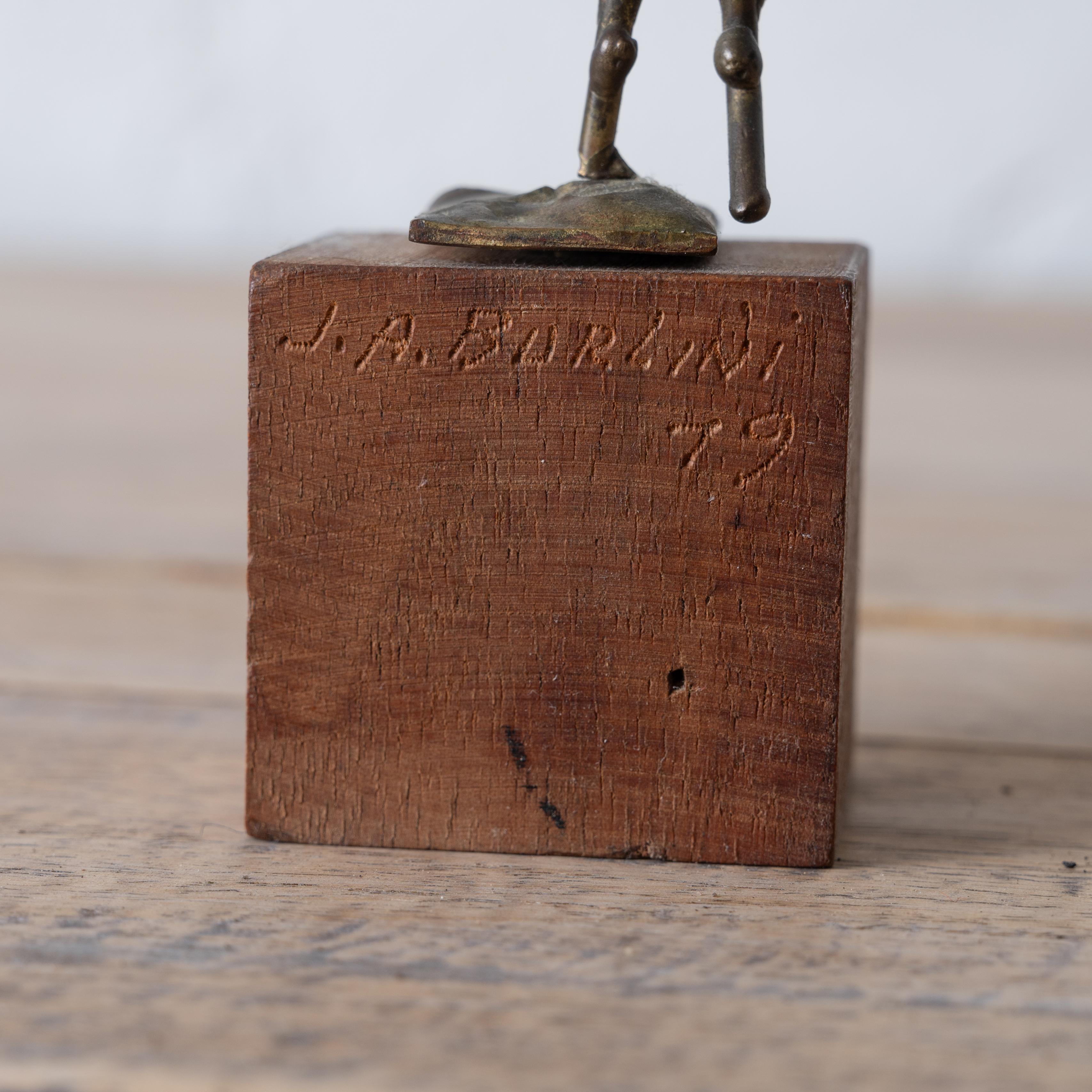 J.A. Sculpture en bronze de Burlini, 1979 en vente 2