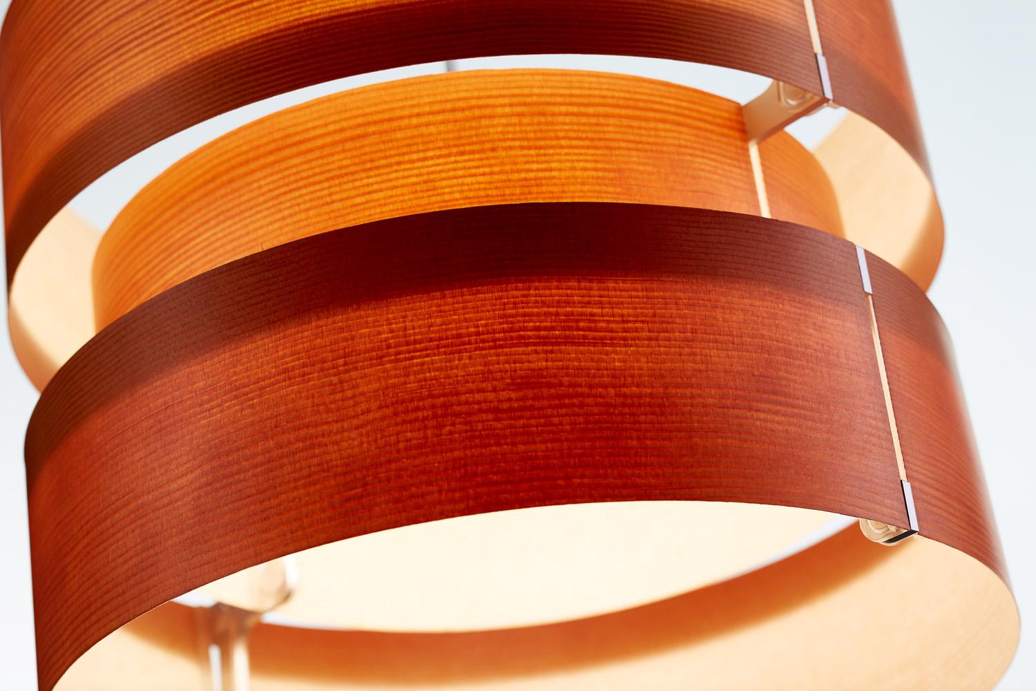 Anodized J.A. Coderch 'Cister' Wood Suspension Lamp for Tunds For Sale