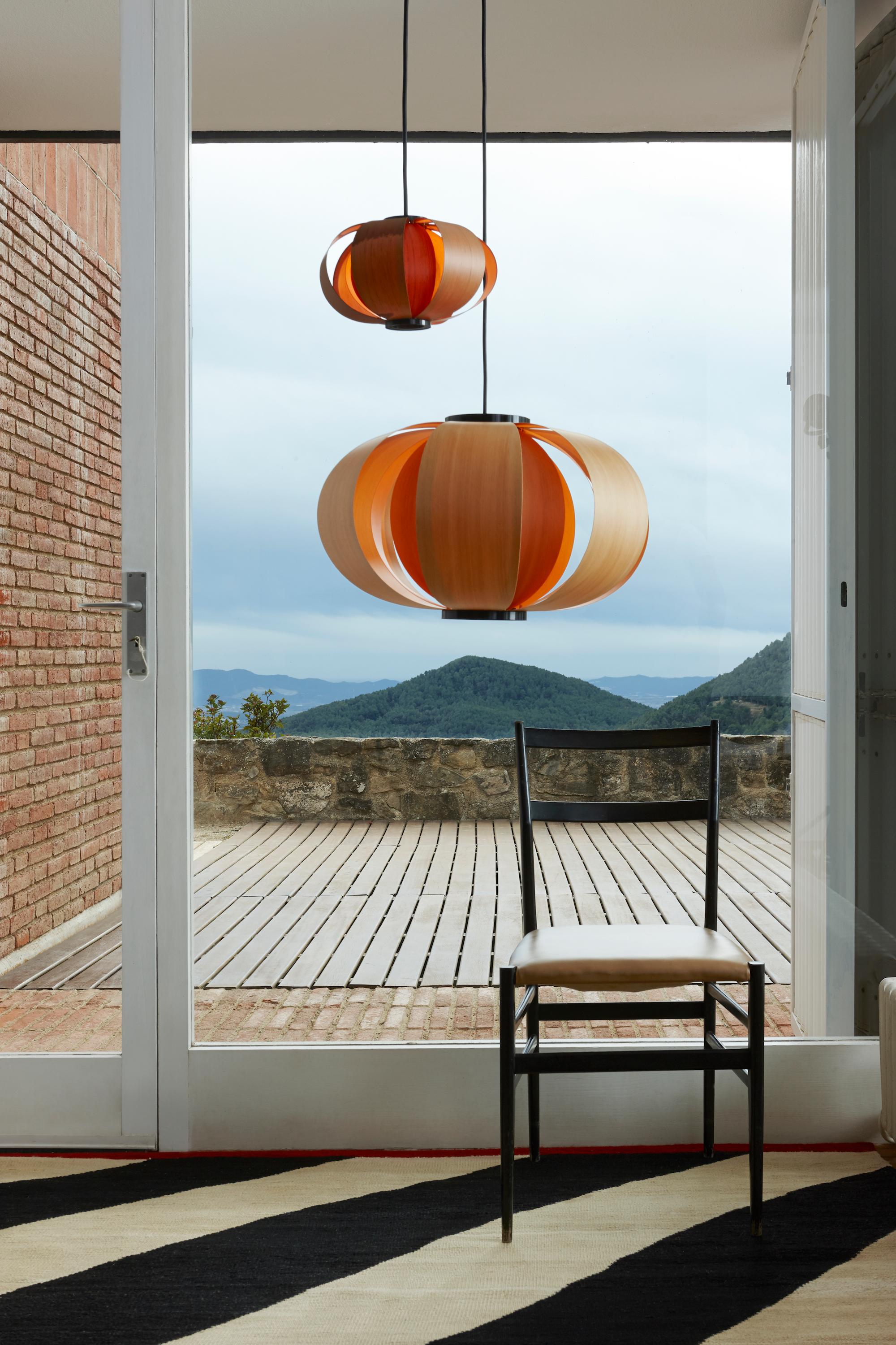 Contemporary J. A. Coderch 'Disa Mini' Wood Suspension Lamp for Tunds For Sale